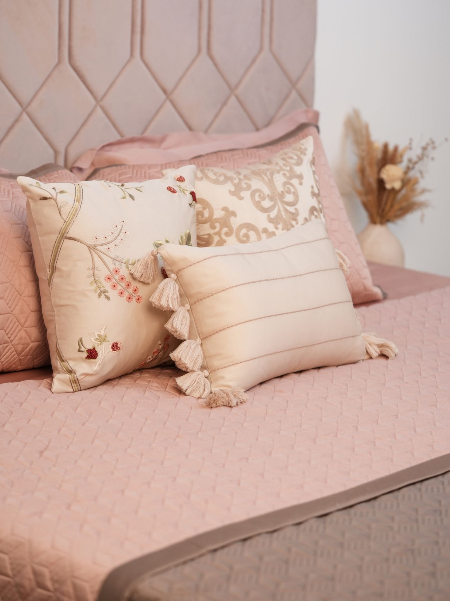 Adore Rose and Taupe 300TC Cotton Bedding Set (10 PC Set)