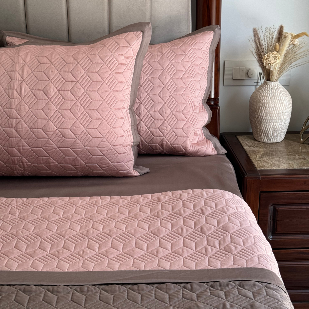 Baa Baa Boutique Rose and Taupe Kids Bedding Set (10 PC Set)