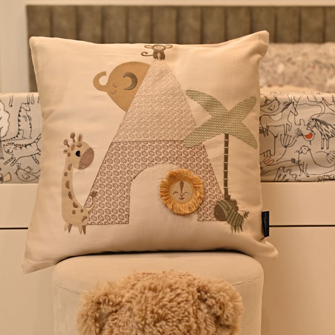 Wild Wonders Oats Beige and Ivory Kids Bedding Set (10 PC Set)
