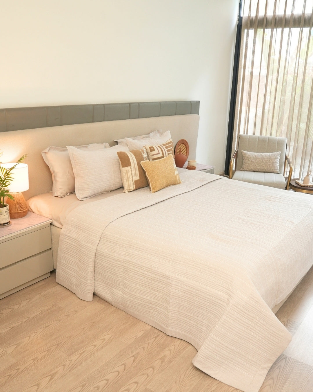 Aurelia Beige Bedding Set (11 PC Set)