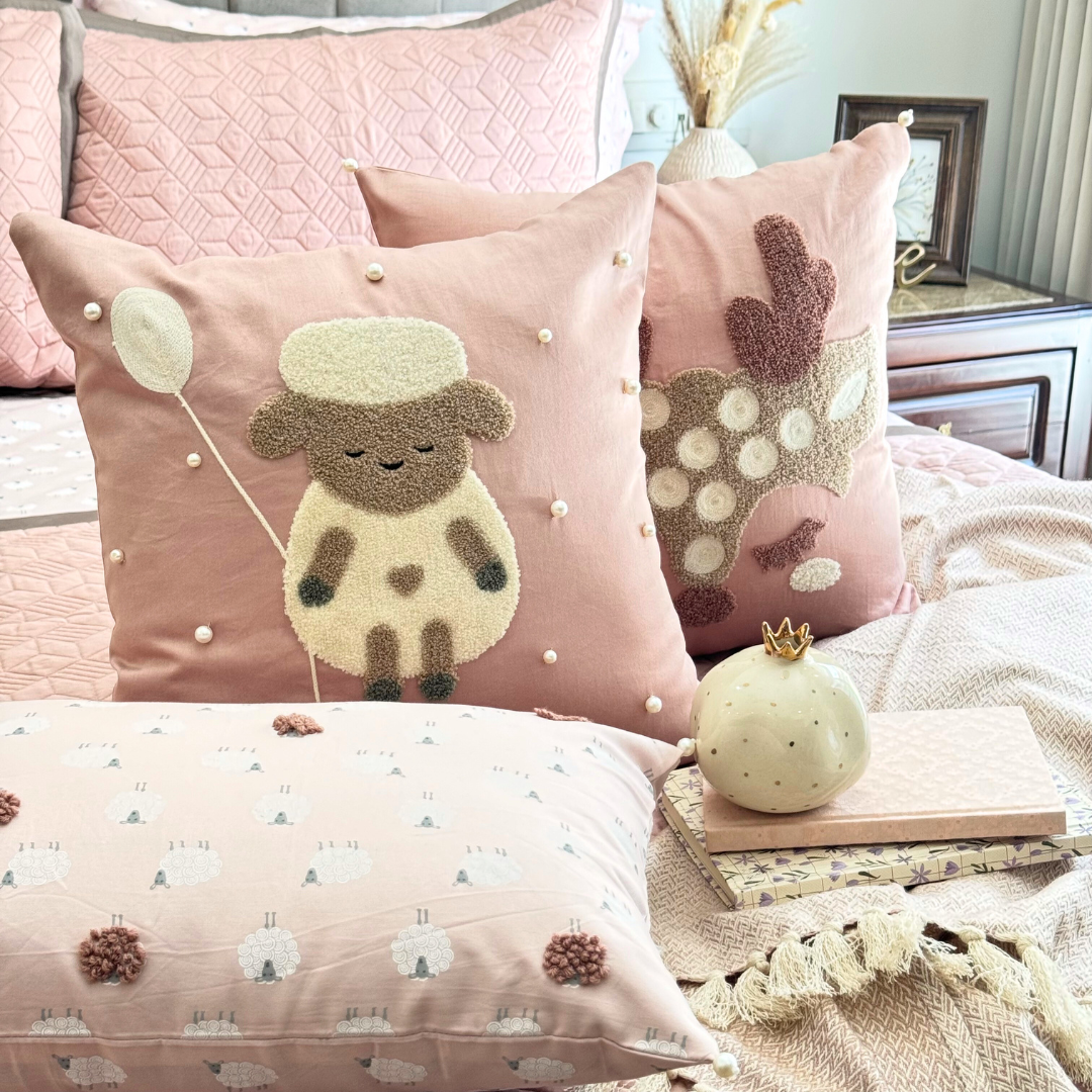 Baa Baa Boutique Rose and Taupe Kids Bedding Set (10 PC Set)