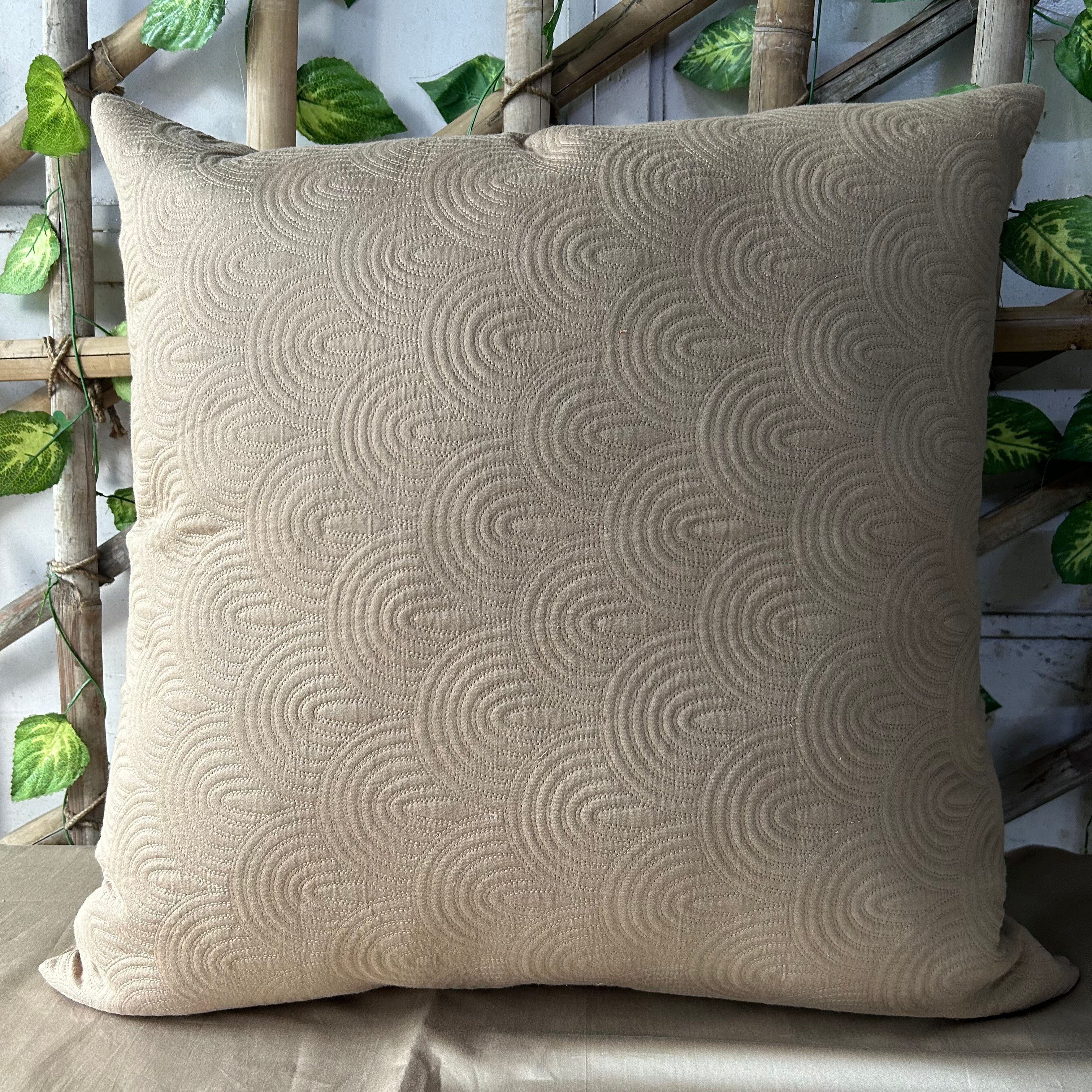 Beetle Hazel Beige Quilted Cotton Euro Sham