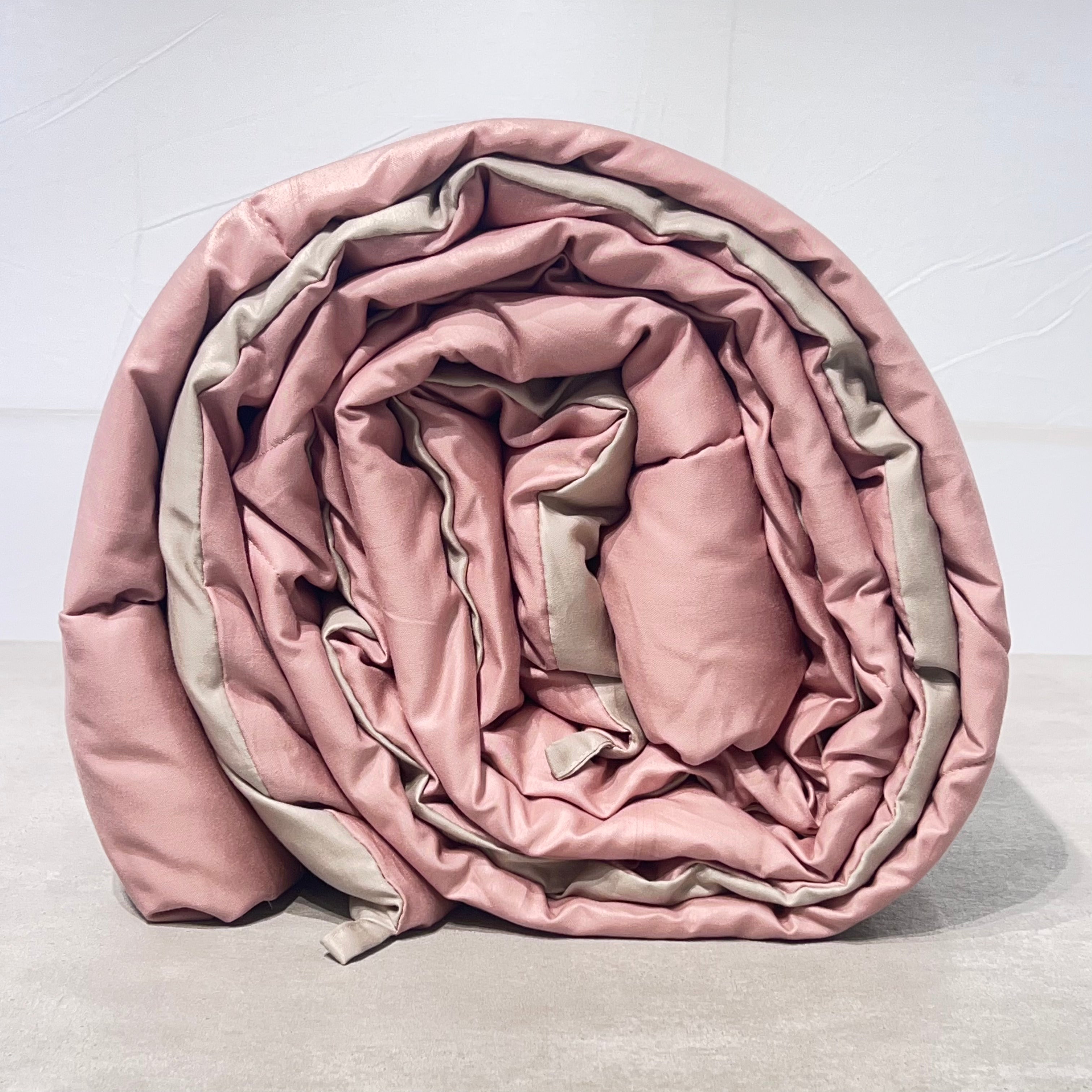 Beige and Old Rose 1000TC Cotton Rich Reversible Downfill Quilt