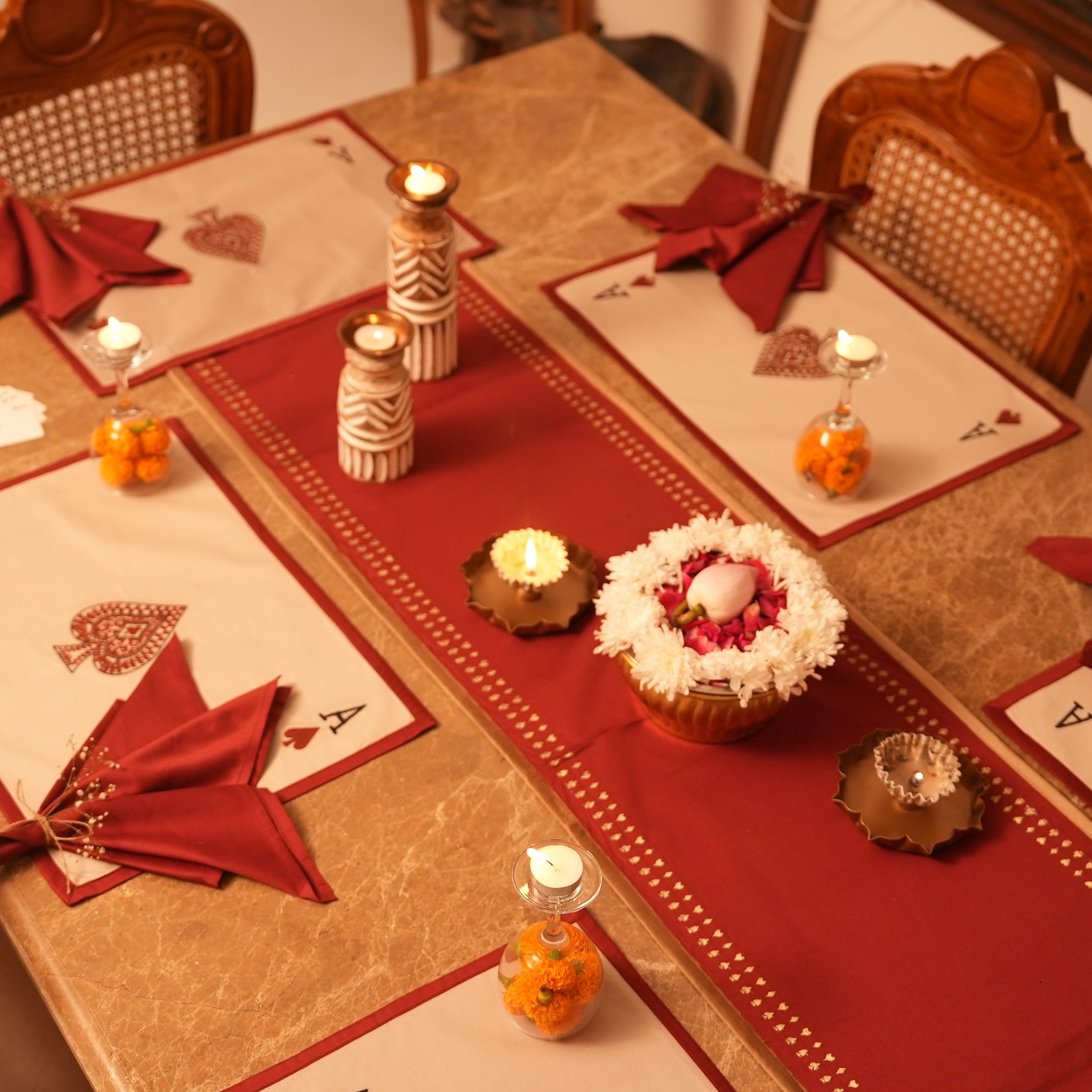 Deal and Dine Embroidered Table Linen Set (13 PC Set)