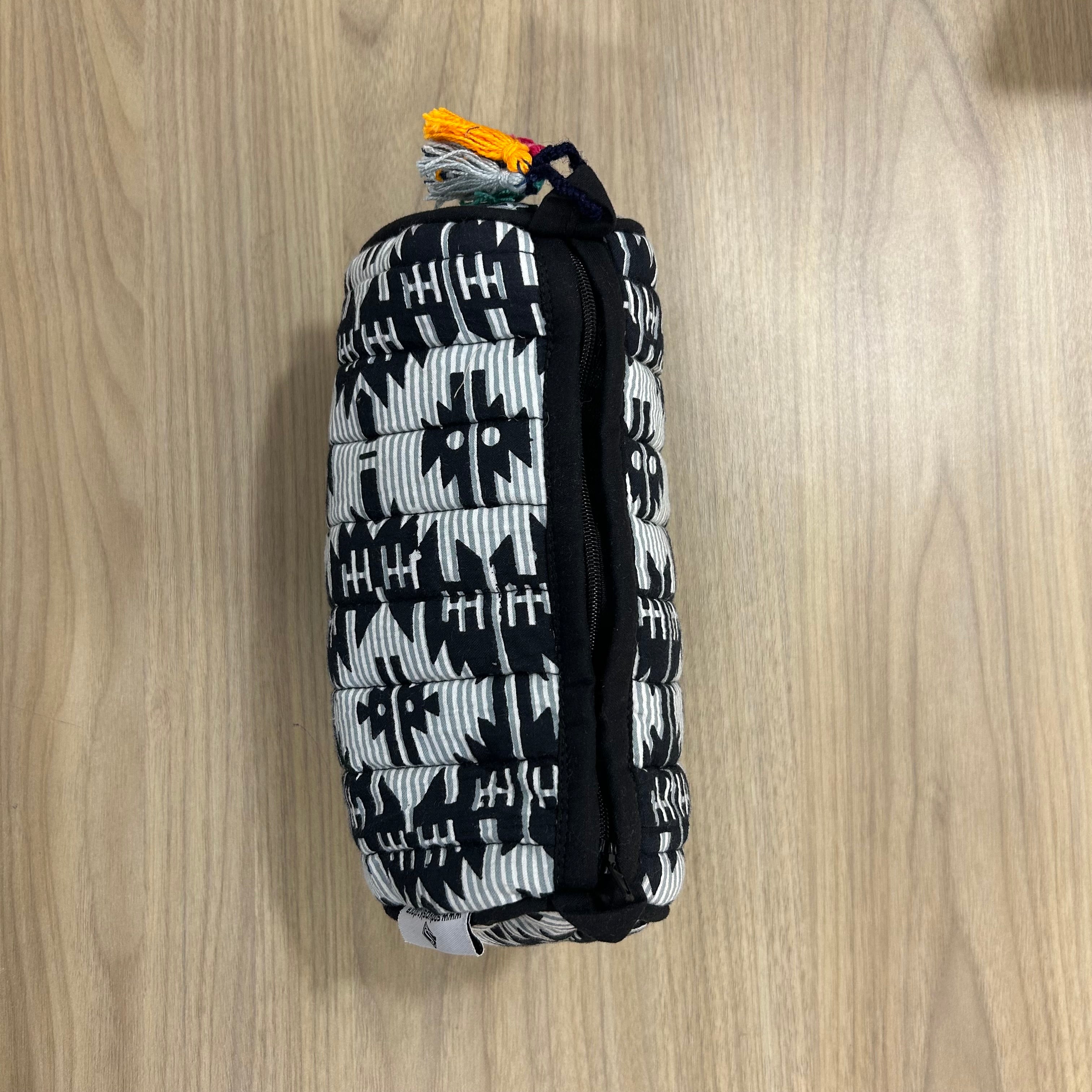 Black and White Cotton Quilted Wedding Jewelry Pouch / Cosmetic / Make Up Case Multifunction Storage