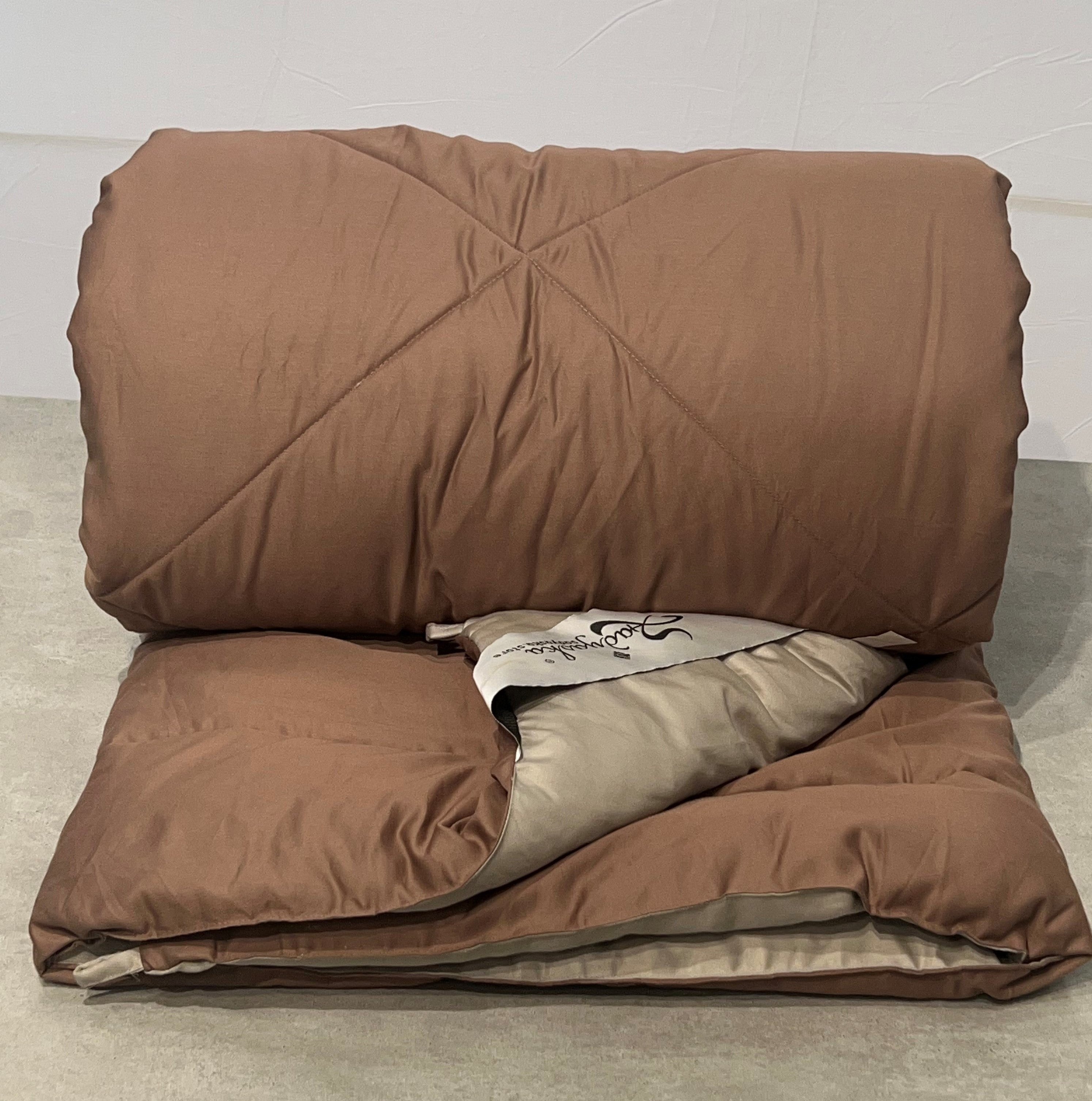 Brandy Rose and Beige 1000TC Cotton Rich Reversible Downfill Quilt