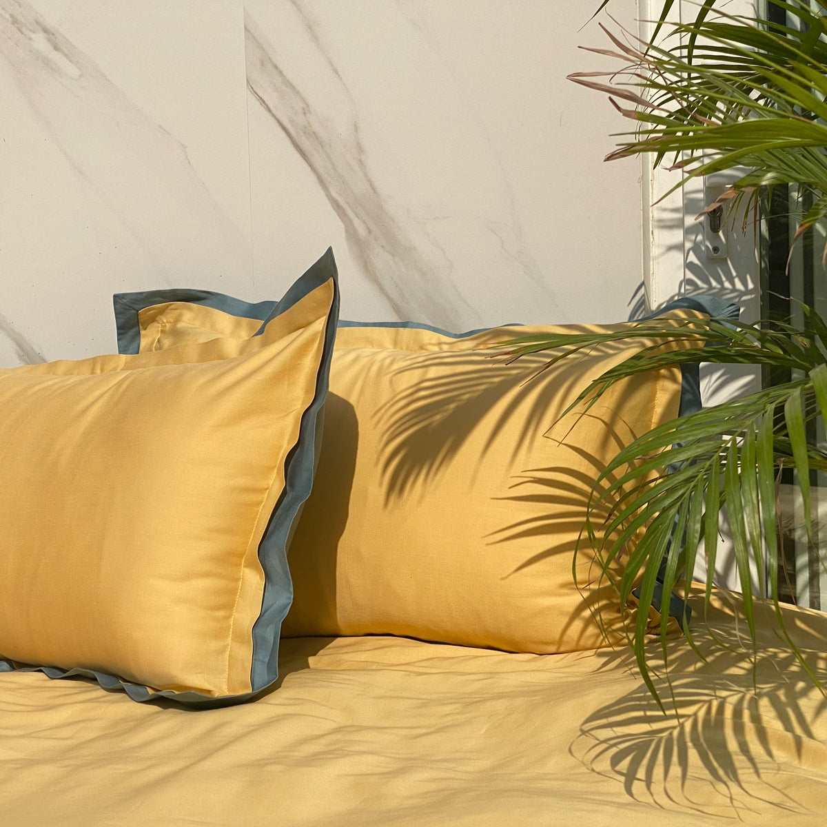Butter Cup Yellow Teal Duplex Bedsheet