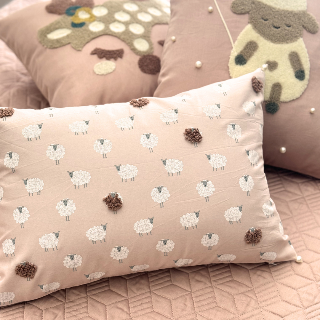 Baa Baa Boutique Rose and Taupe Kids Bedding Set (10 PC Set)