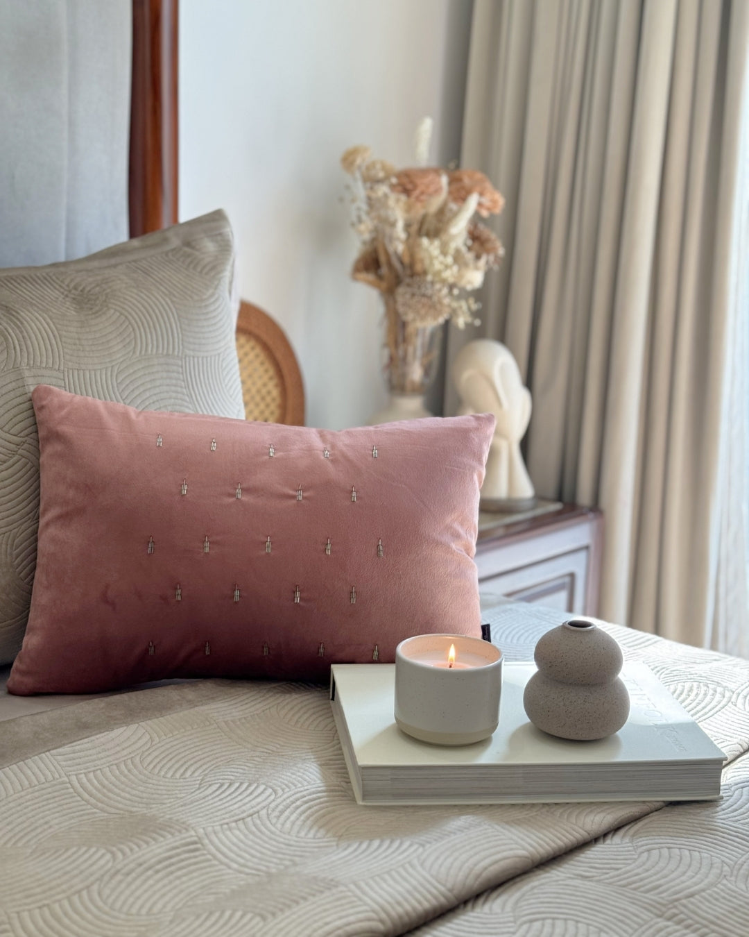 Decorative Chandelier Blush Velvet Cushion Cover 12x18