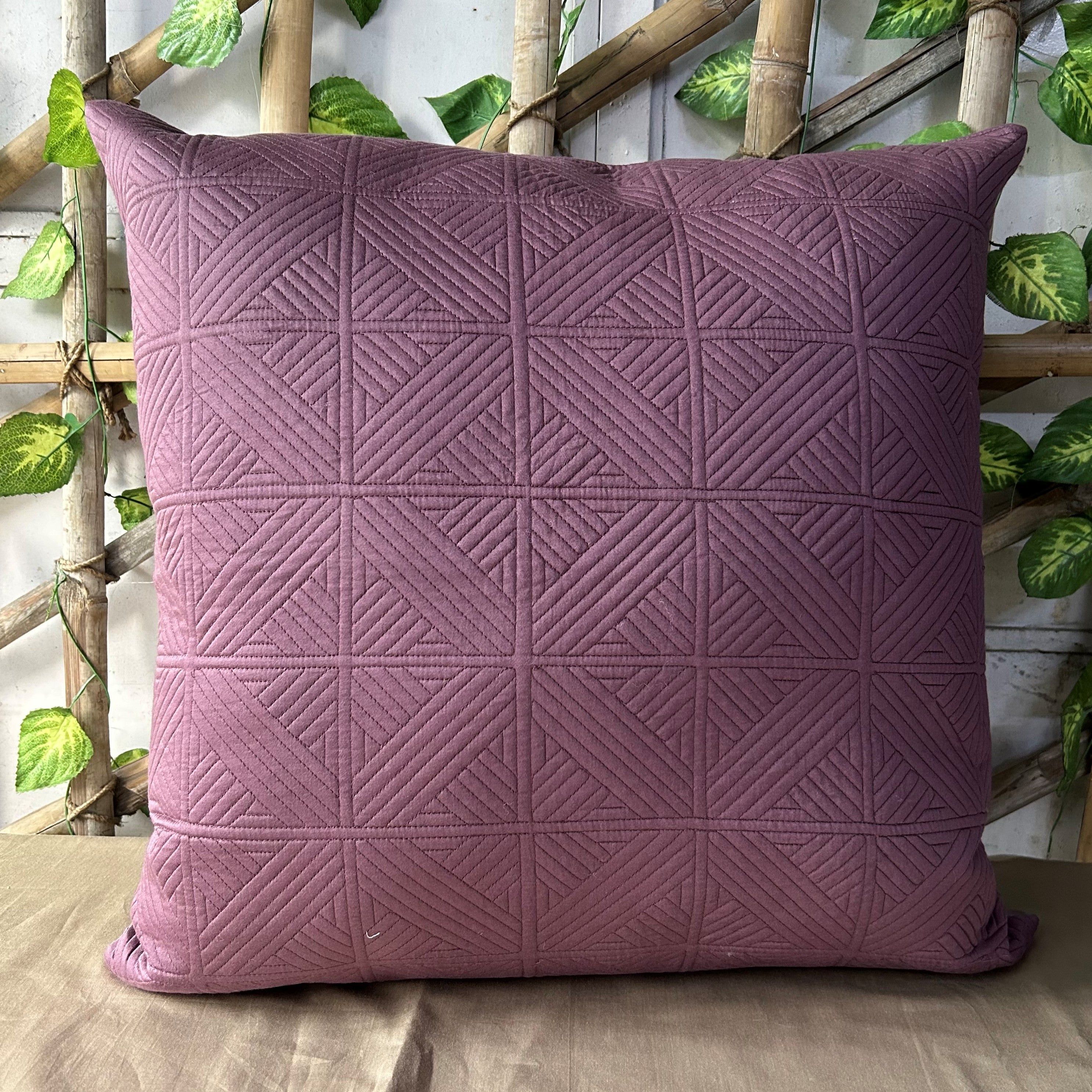 Cubist Mauve Quilted Cotton Euro Sham