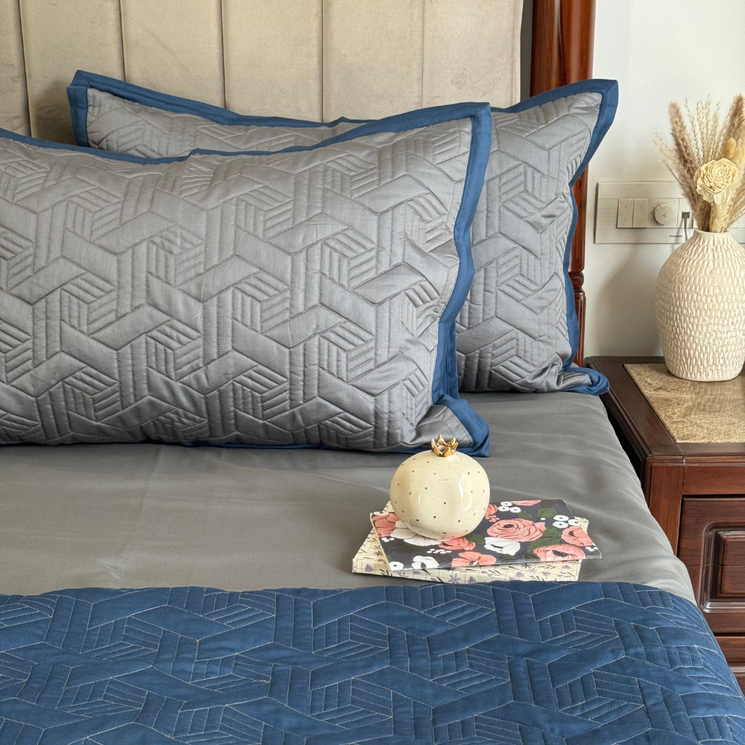 The Little Explorer Navy and Dark Grey Kids Bedding Set (10 PC Set)