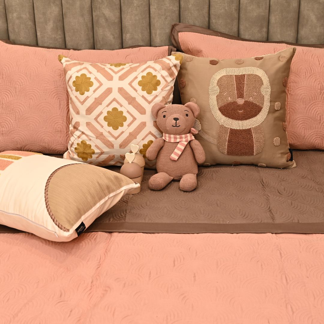 Candy Land Coral and Taupe Kids Bedding Set (10 PC Set)