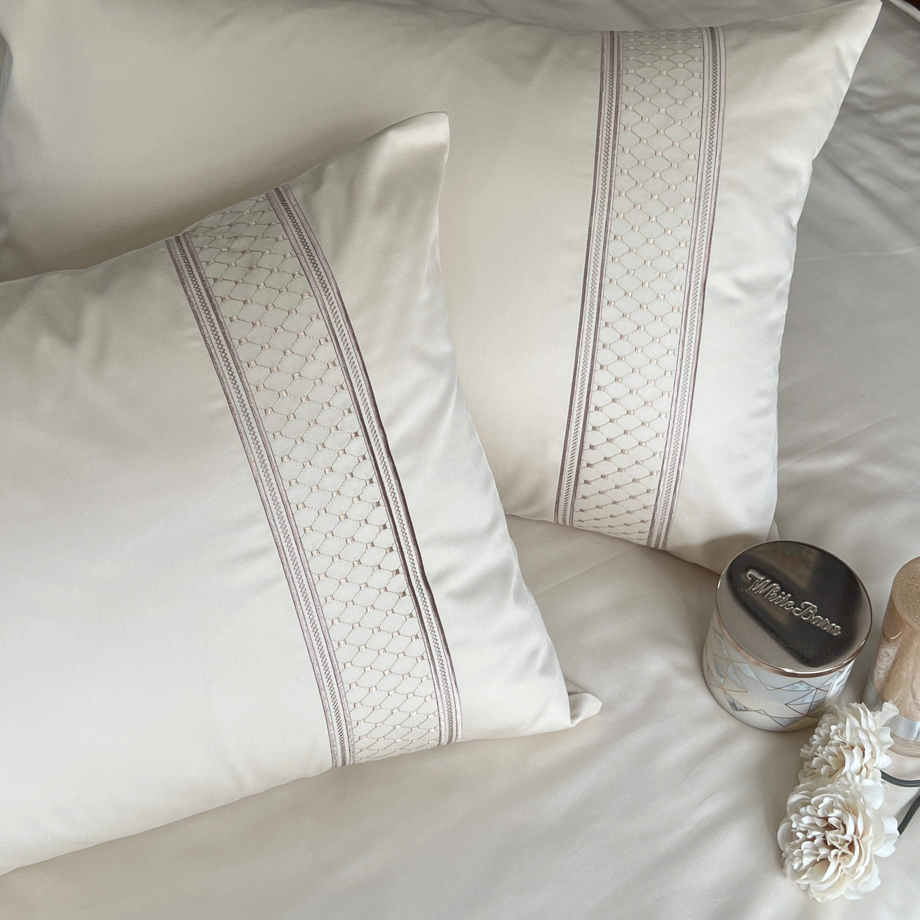 600TC Cotton Checkers Beige Beyond Bedsheet Set