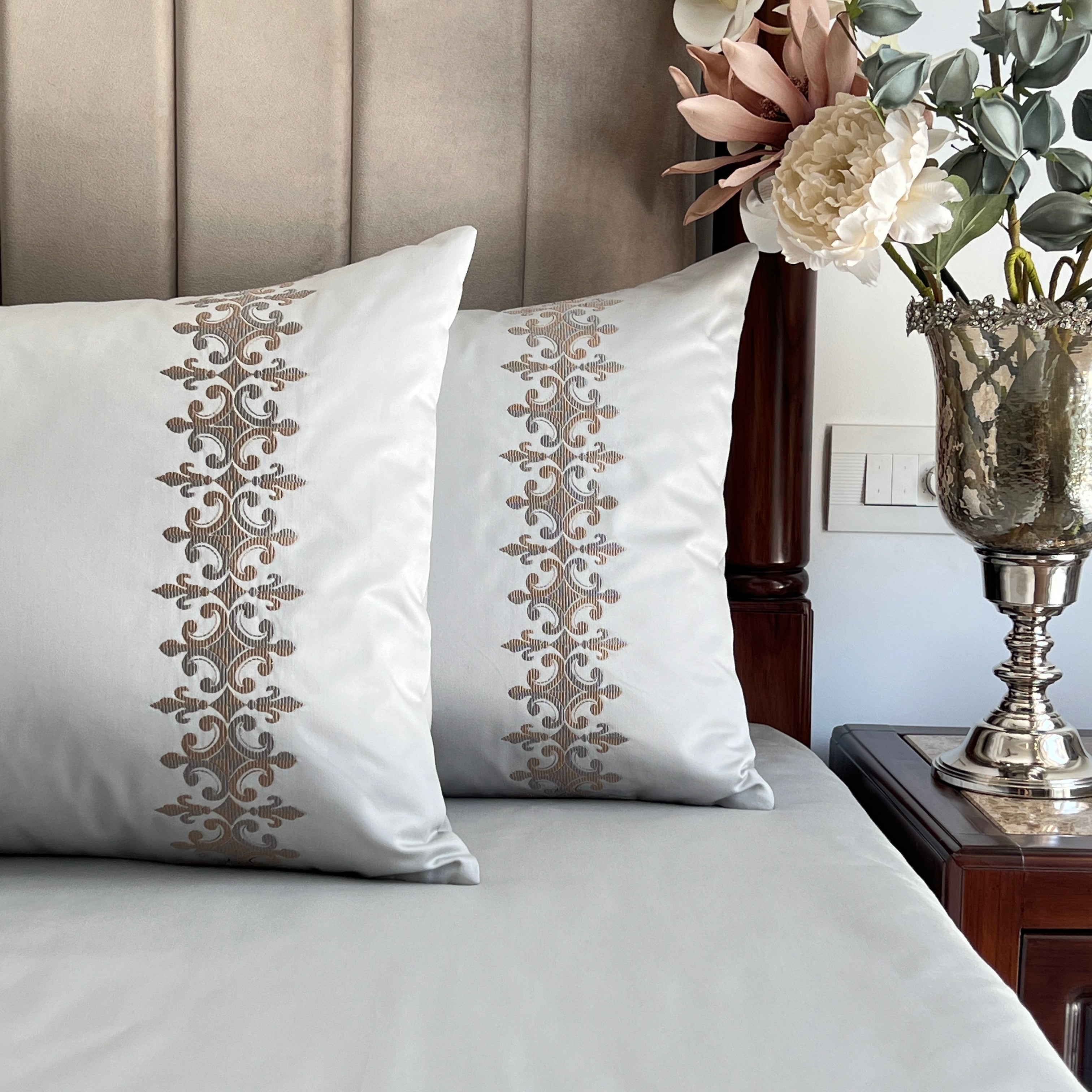 600TC Cotton Crown Pearl Grey Beyond Bedsheet Set
