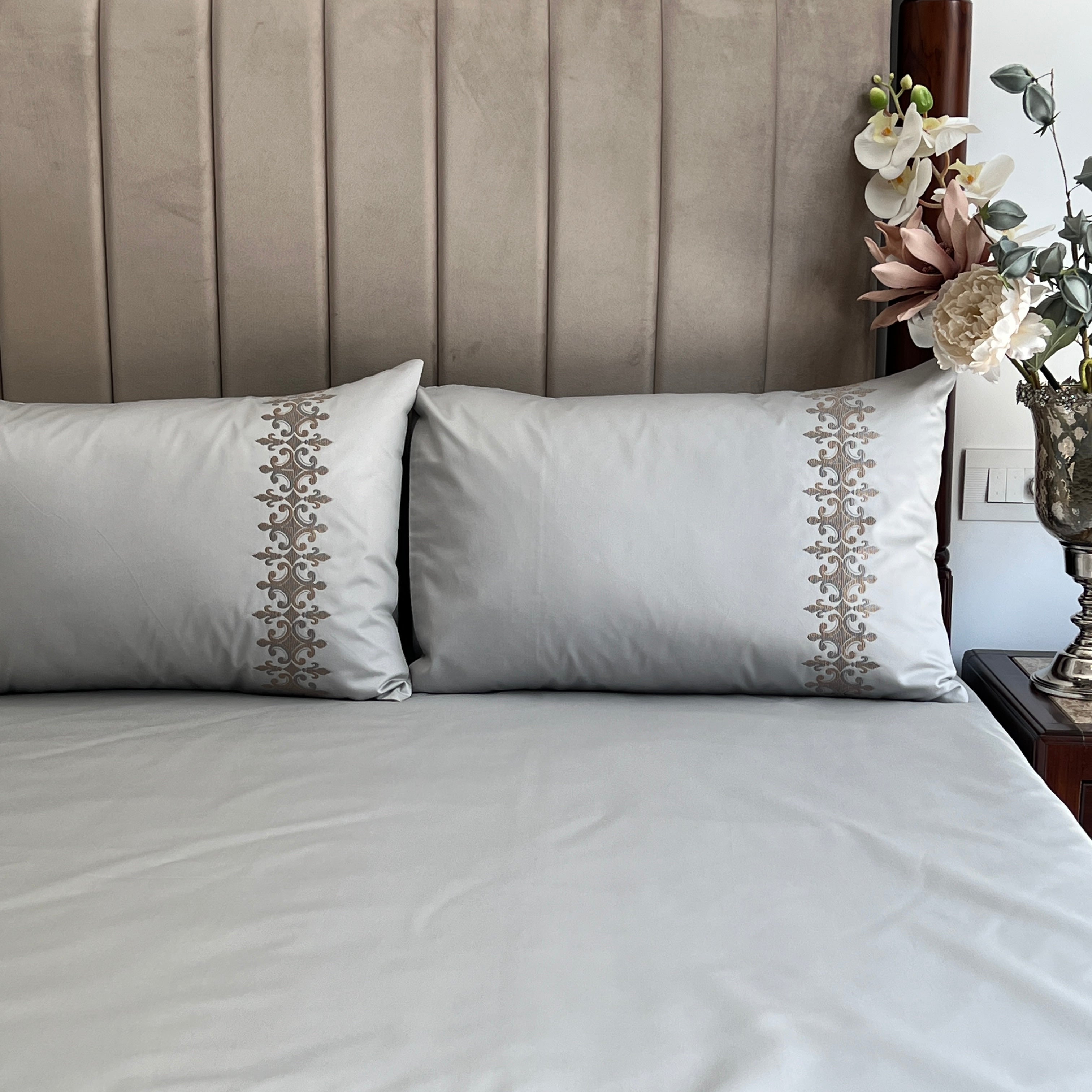 600TC Cotton Crown Pearl Grey Beyond Bedsheet Set