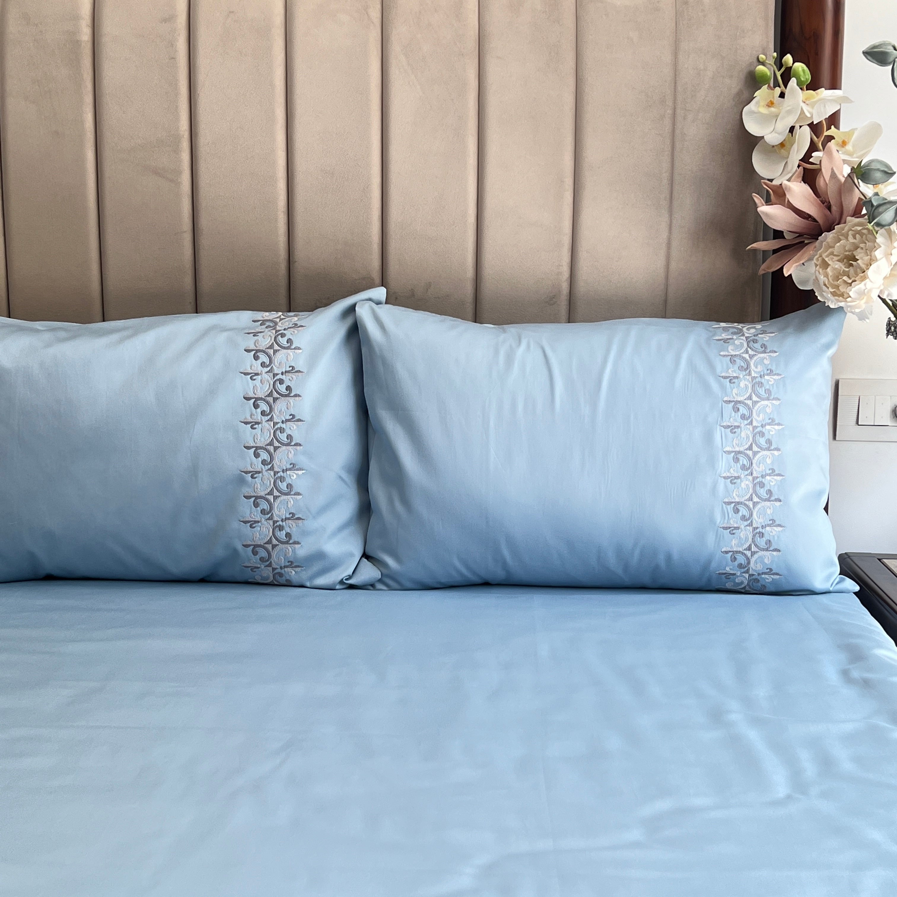 600TC Cotton Crown Sea Blue Beyond Bedsheet Set