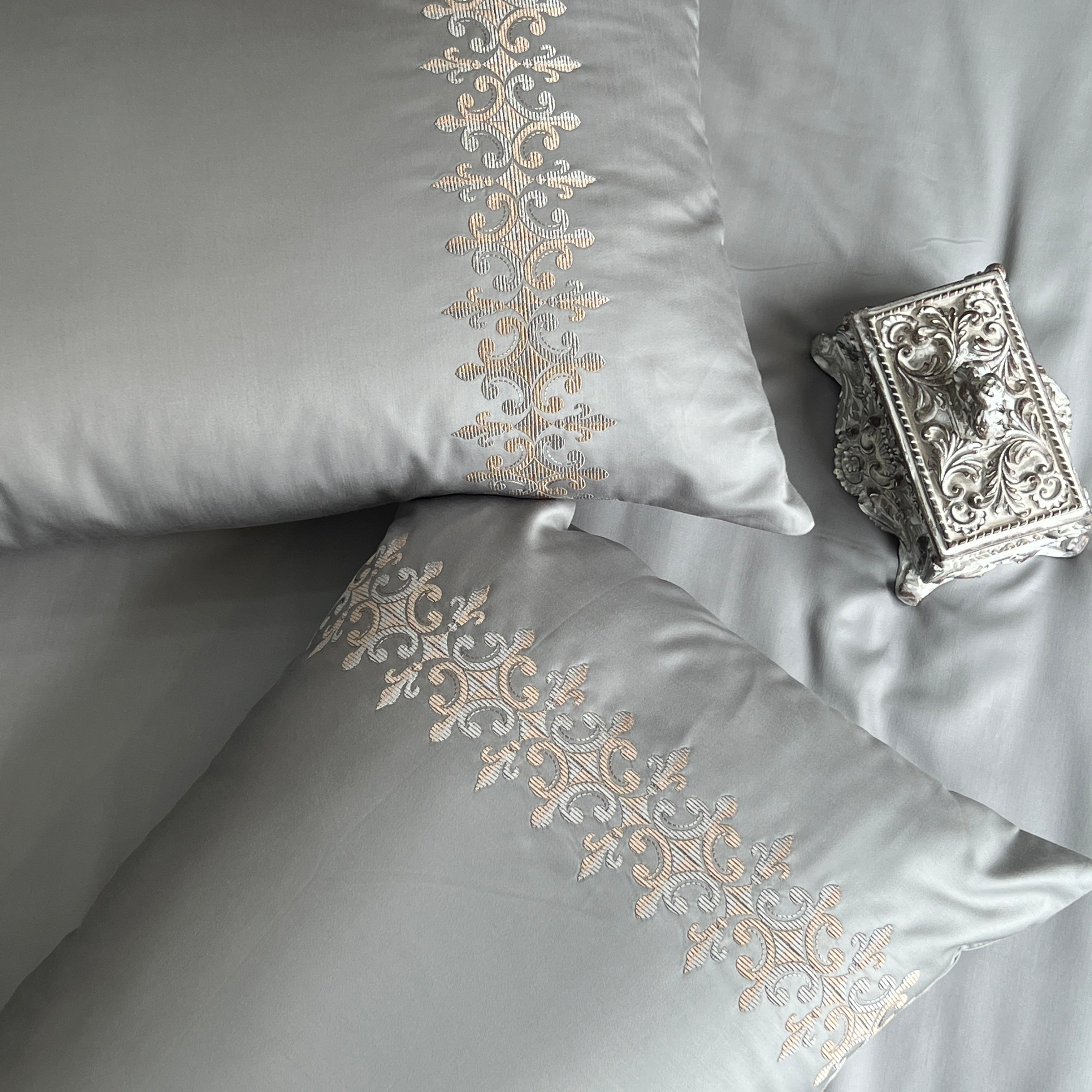 600TC Cotton Crown Steel Grey Beyond Bedsheet Set