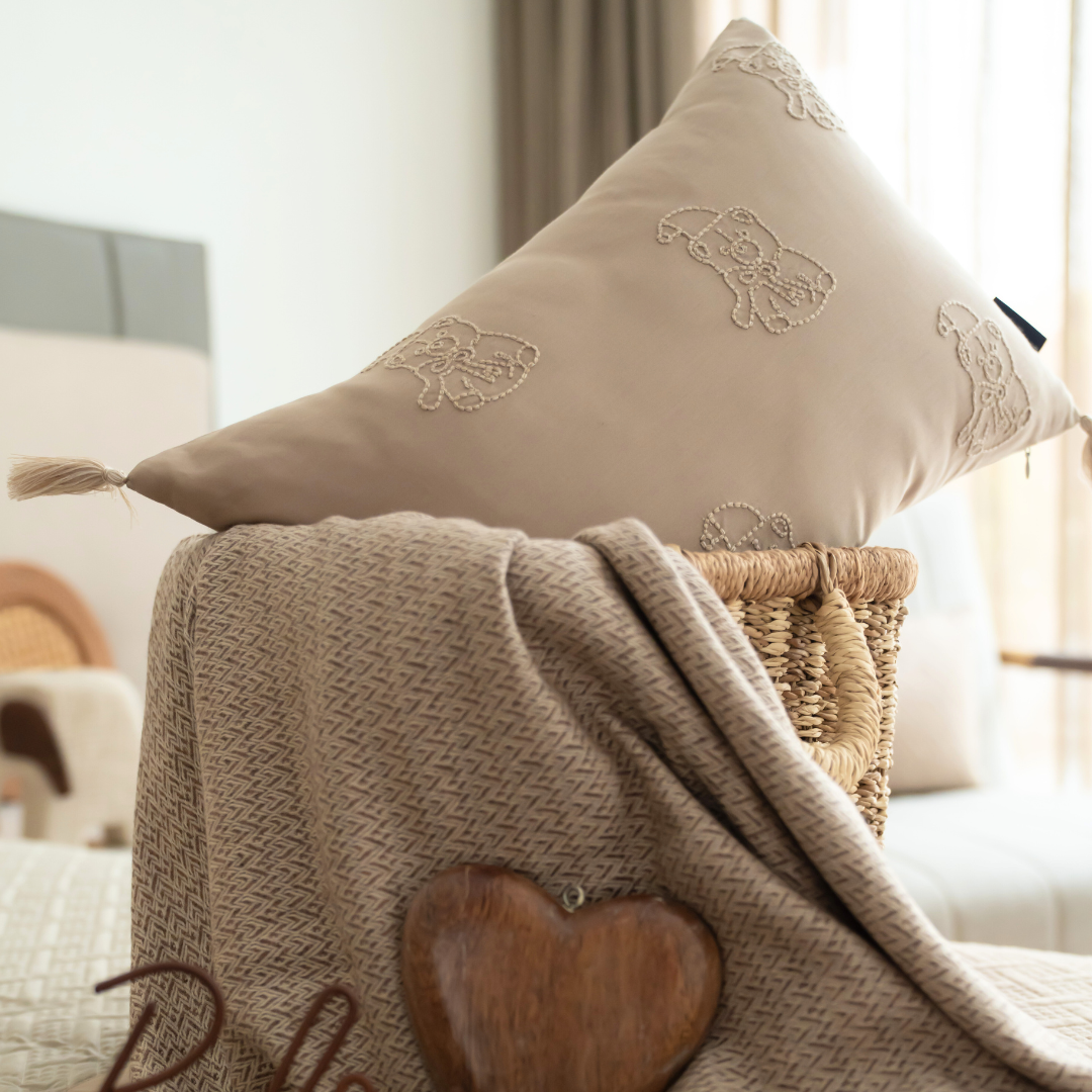 Teddy Club Sand and Beige Kids Bedding Set (10 PC Set)