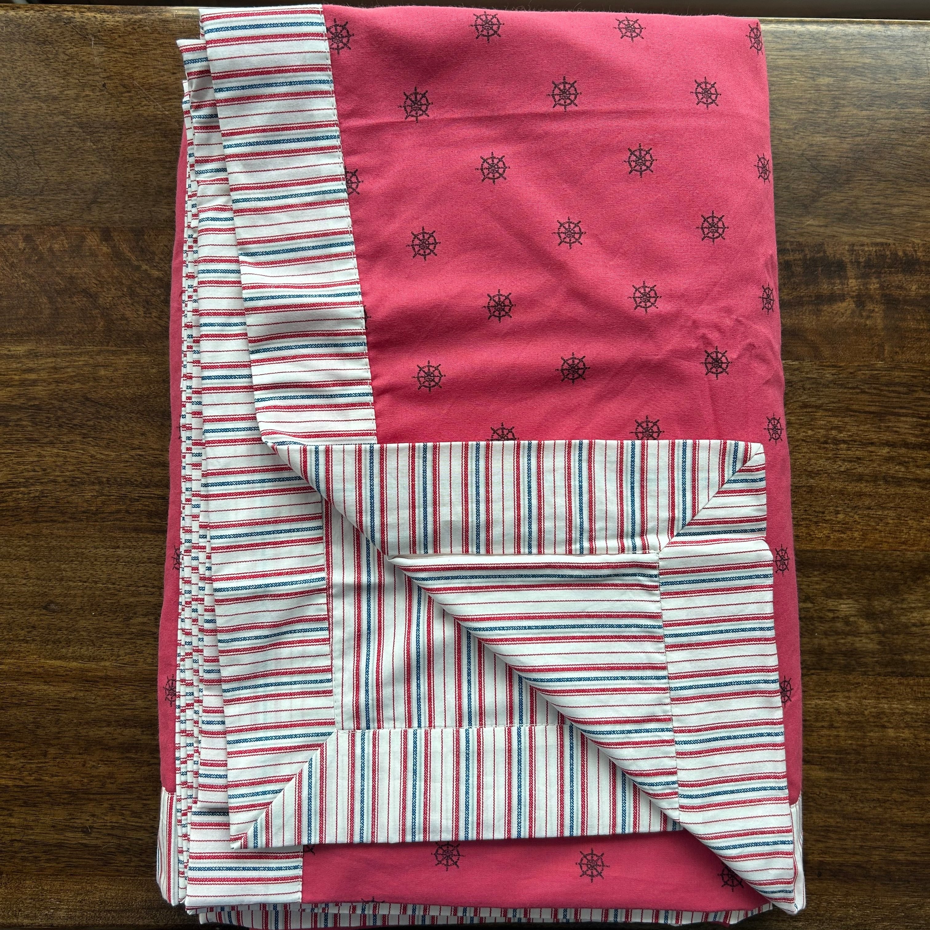 Single Bed Pink Printed Premium Pure Cotton Reversible Dohar