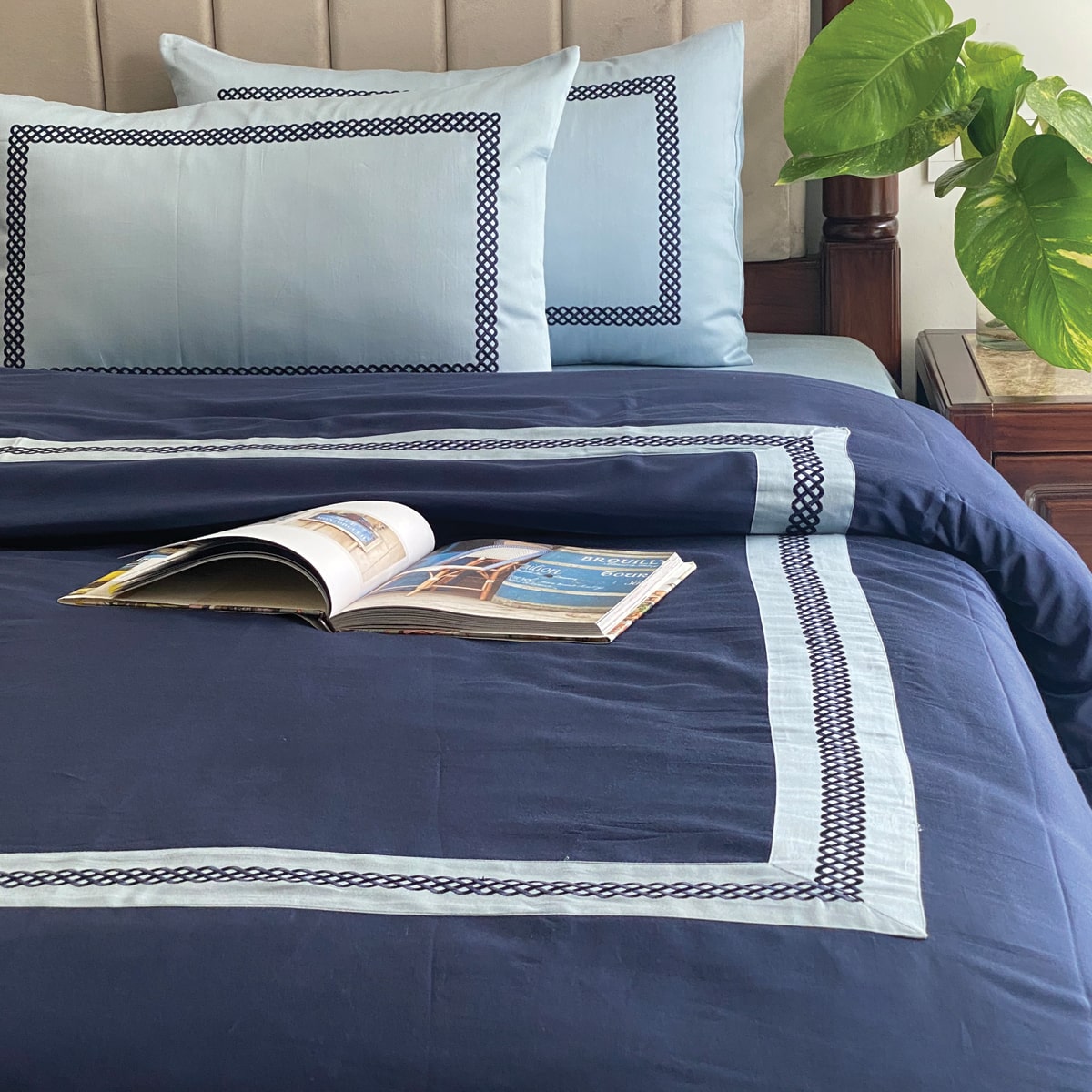 Droplet Smoke Blue and Navy Dreams Duvet Cover