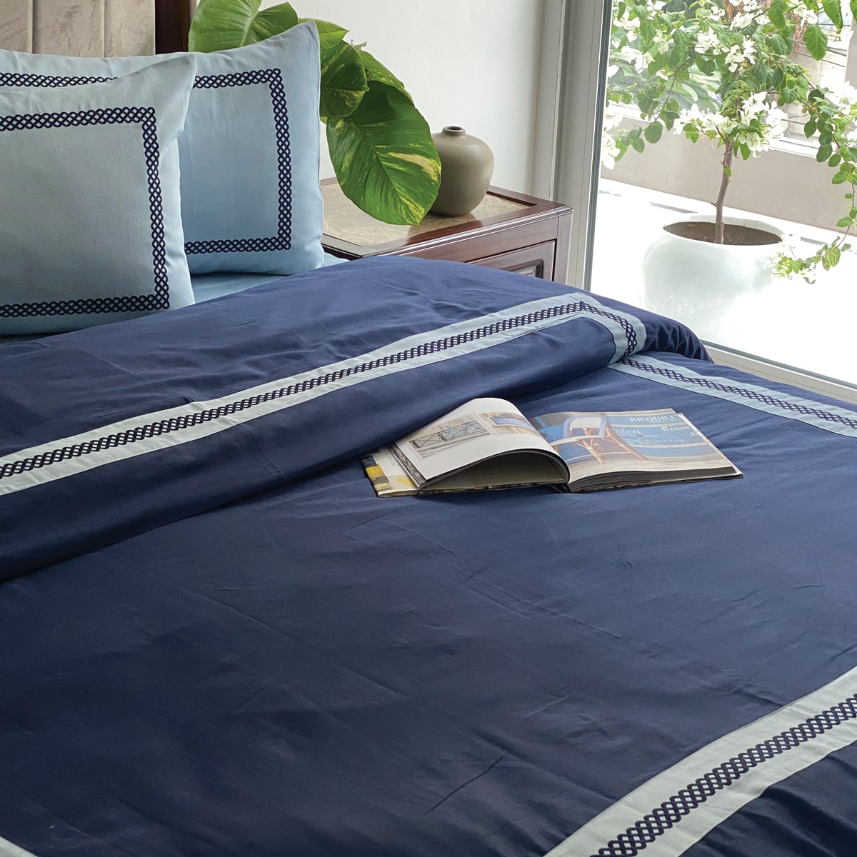 Droplet Smoke Blue and Navy Dreams Duvet Cover