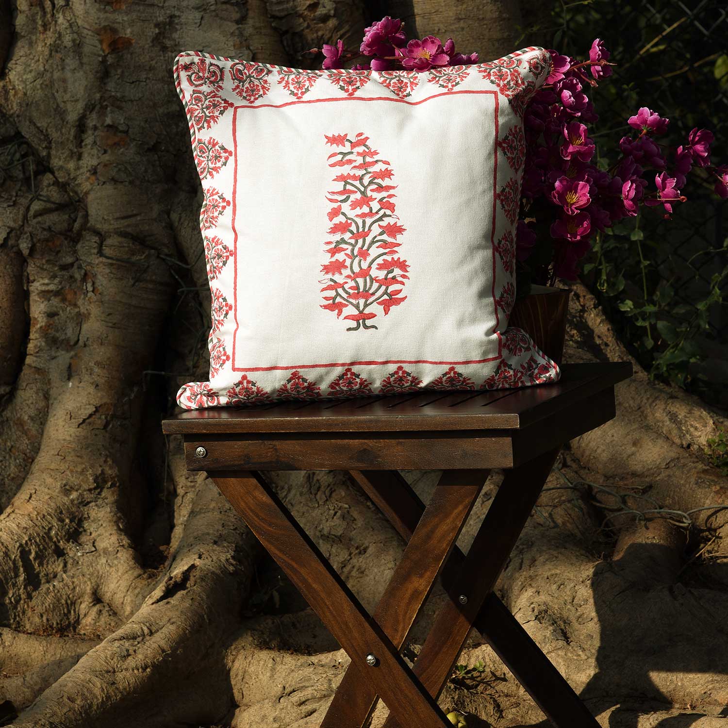 Ruh Hand Block Printed Ethnic Cushion Cover…