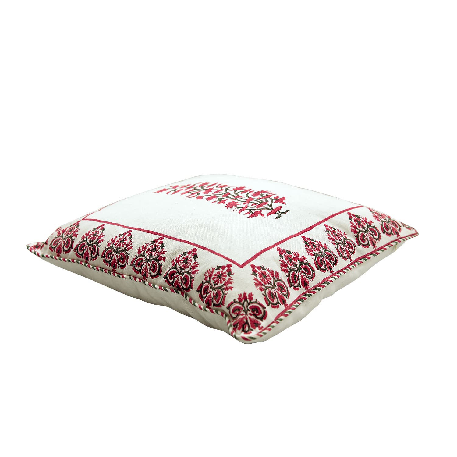 Ruh Hand Block Printed Ethnic Cushion Cover…