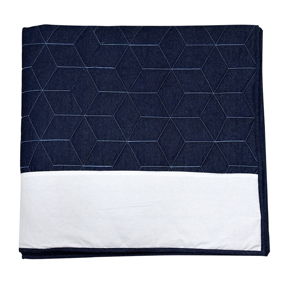 Navy Chambray Quilted Bedspread