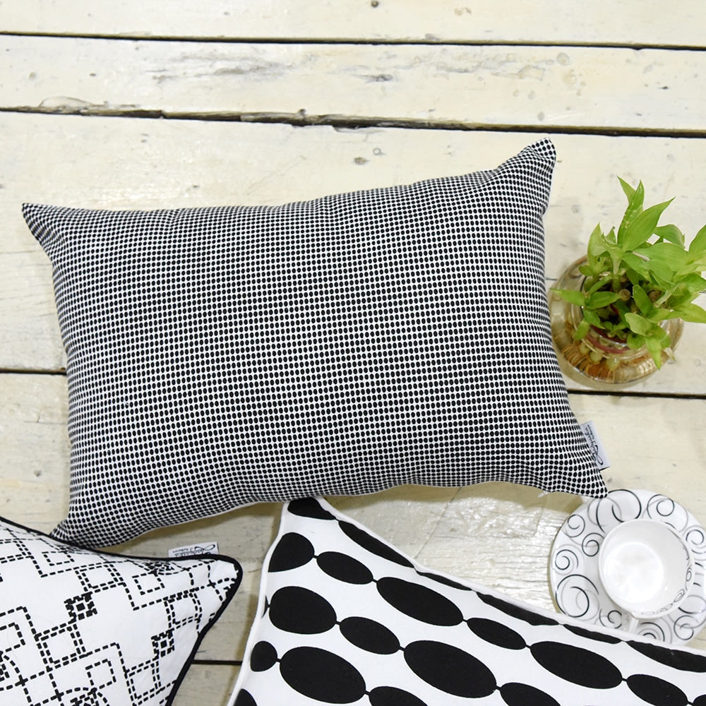 Black White Cushion Cover 12x18 Check Design Geometric Pattern Cushion  Case…