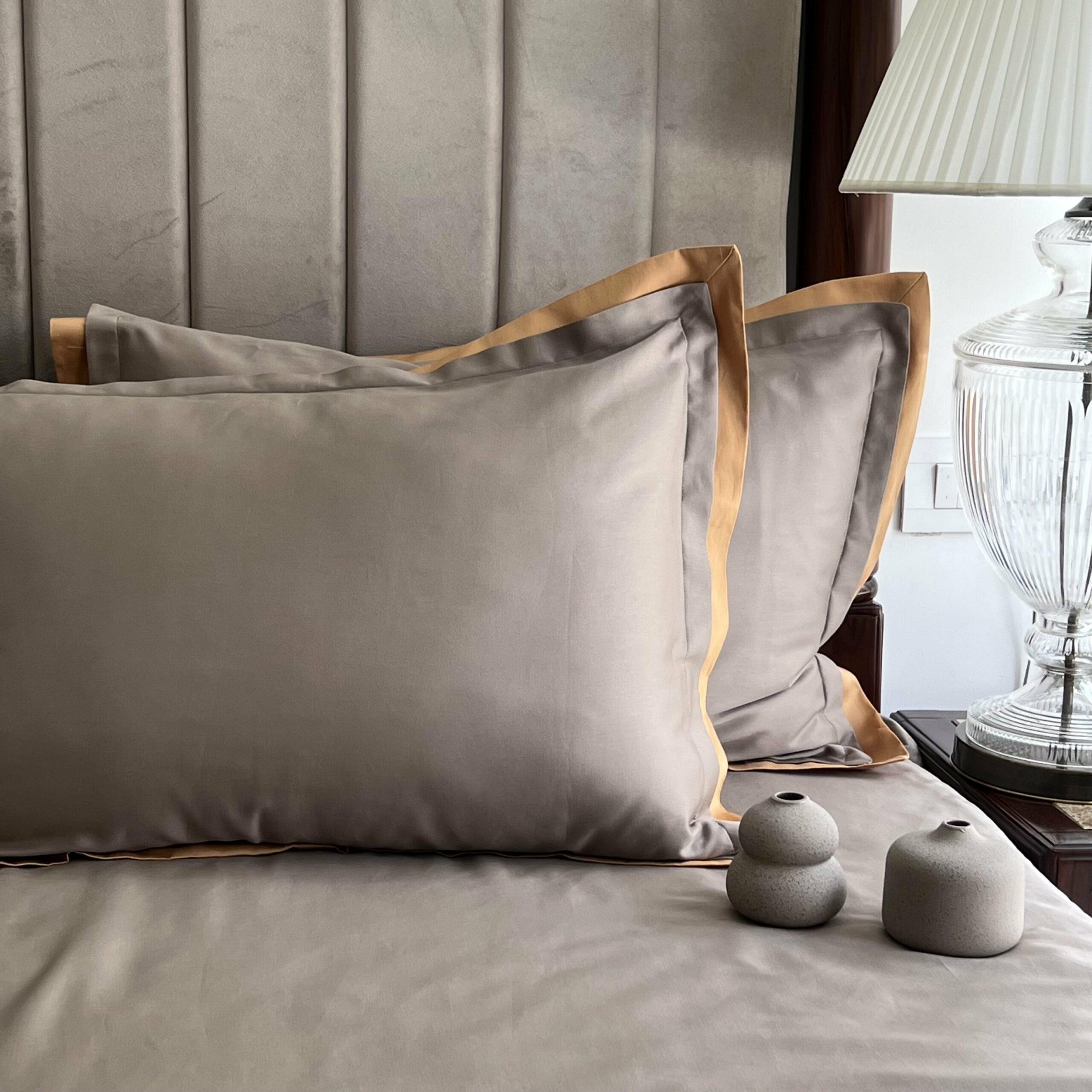 Mocha Honey Mustard Duplex Pillow Covers (Set of 2)