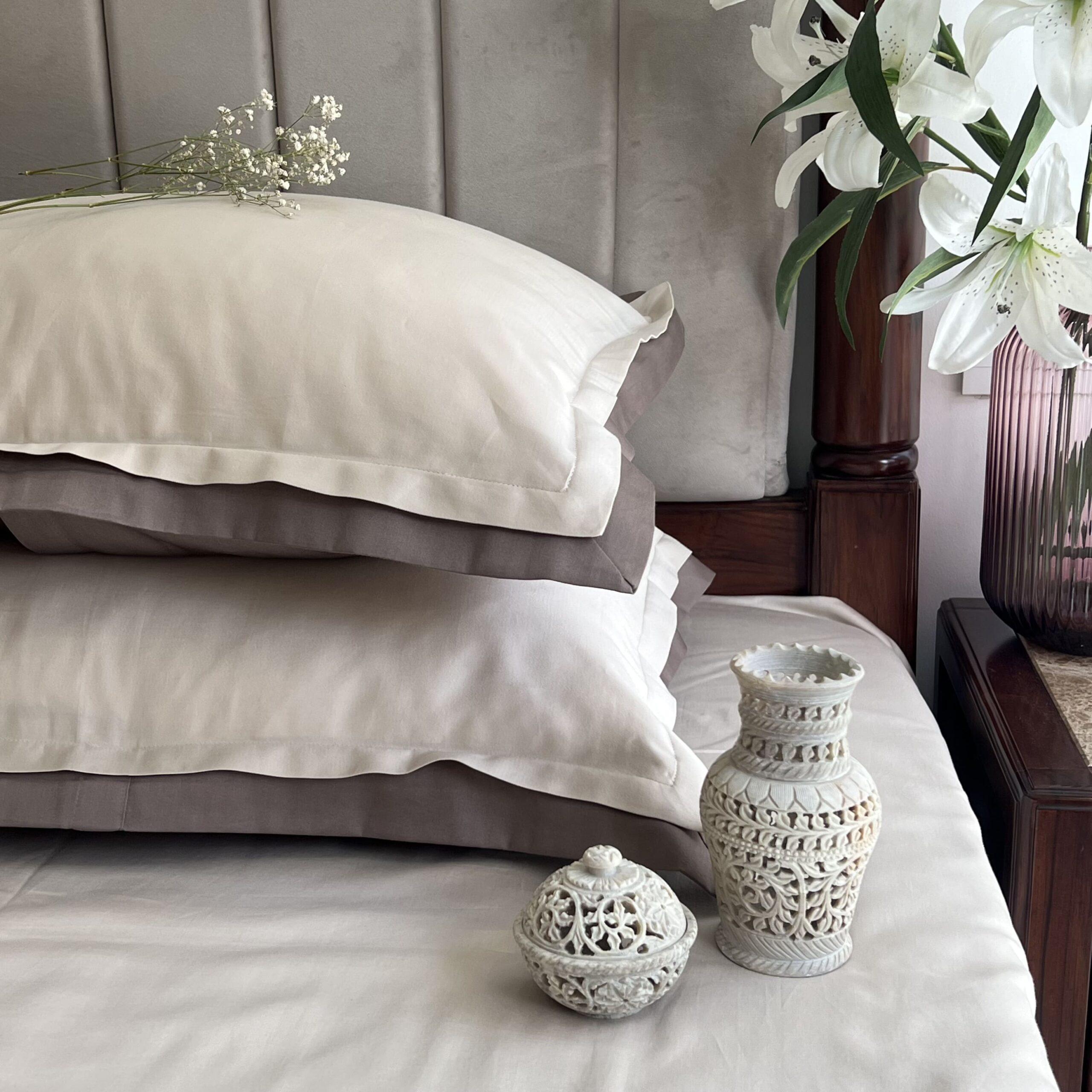 Oats Beige Taupe Duplex Bedsheet