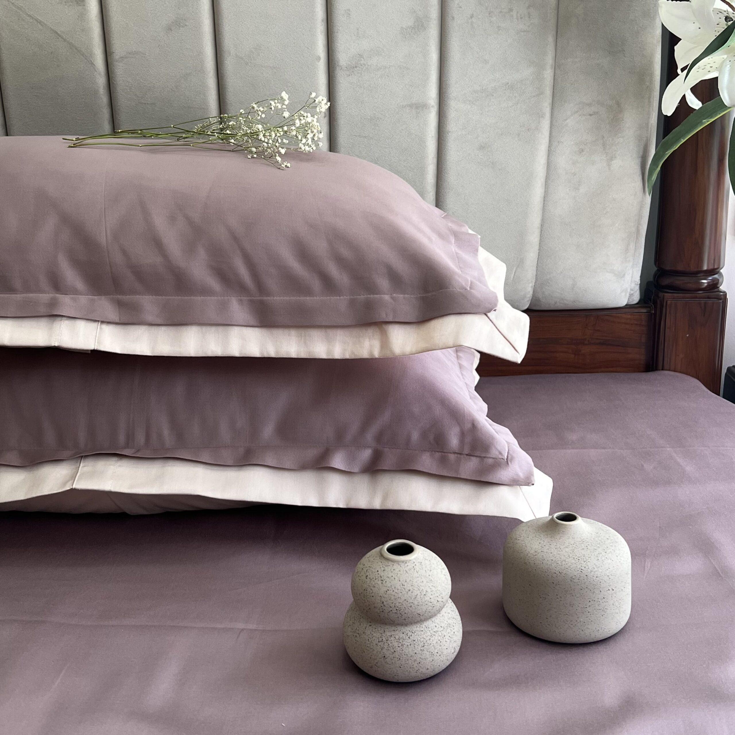 Old Rose Buff Duplex Pillow Covers (Set of 2)