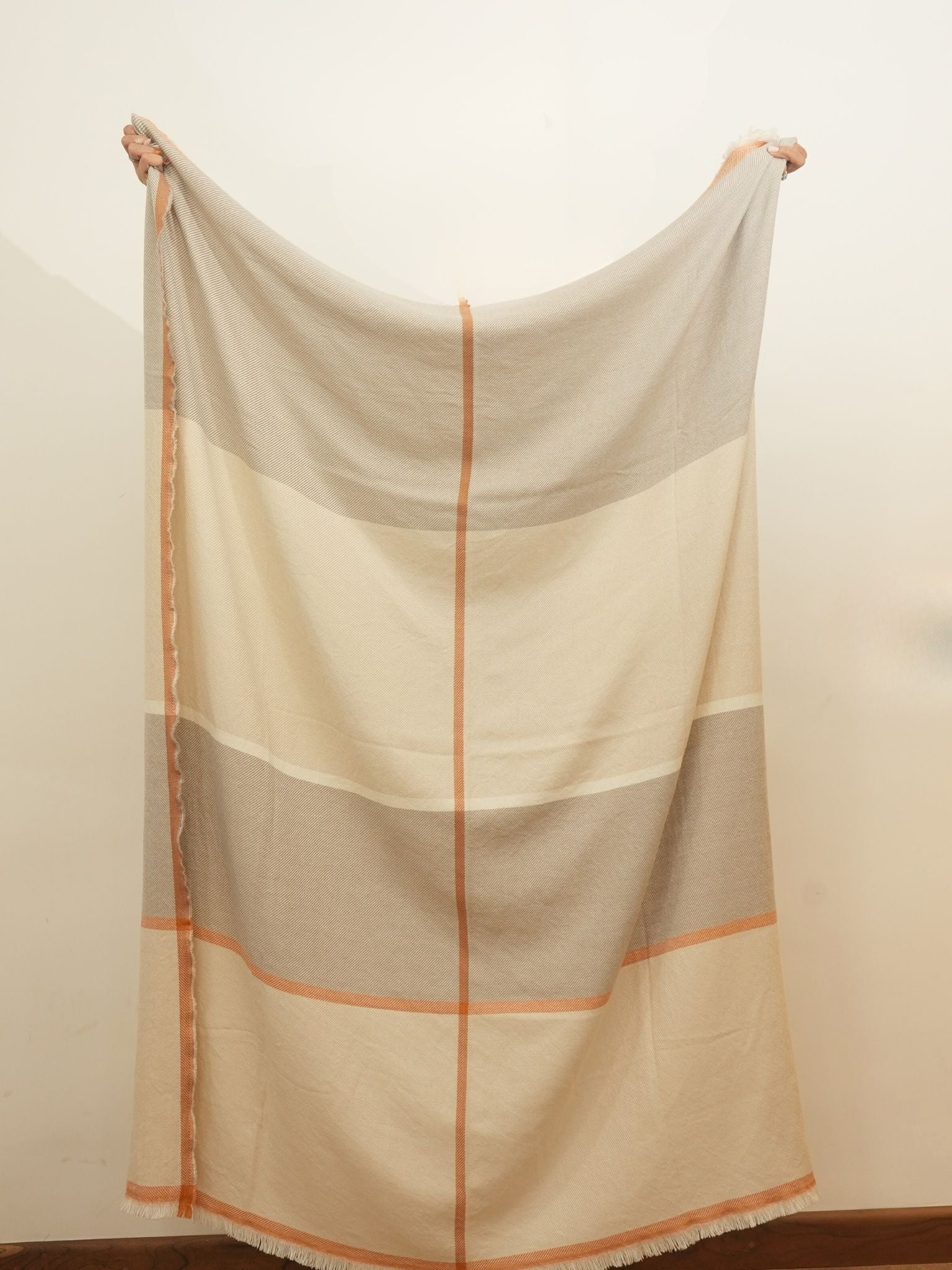 Beige Mocha Cashmere Woolen Throw