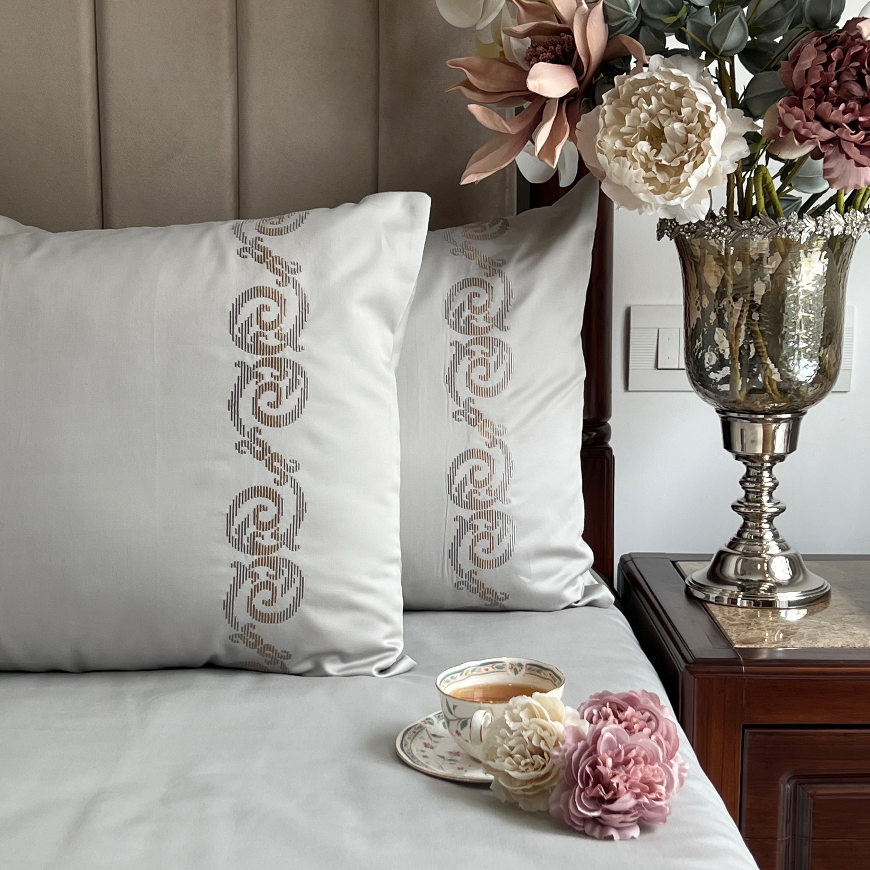 600TC Cotton Diana Platinum Beyond Bedsheet Set