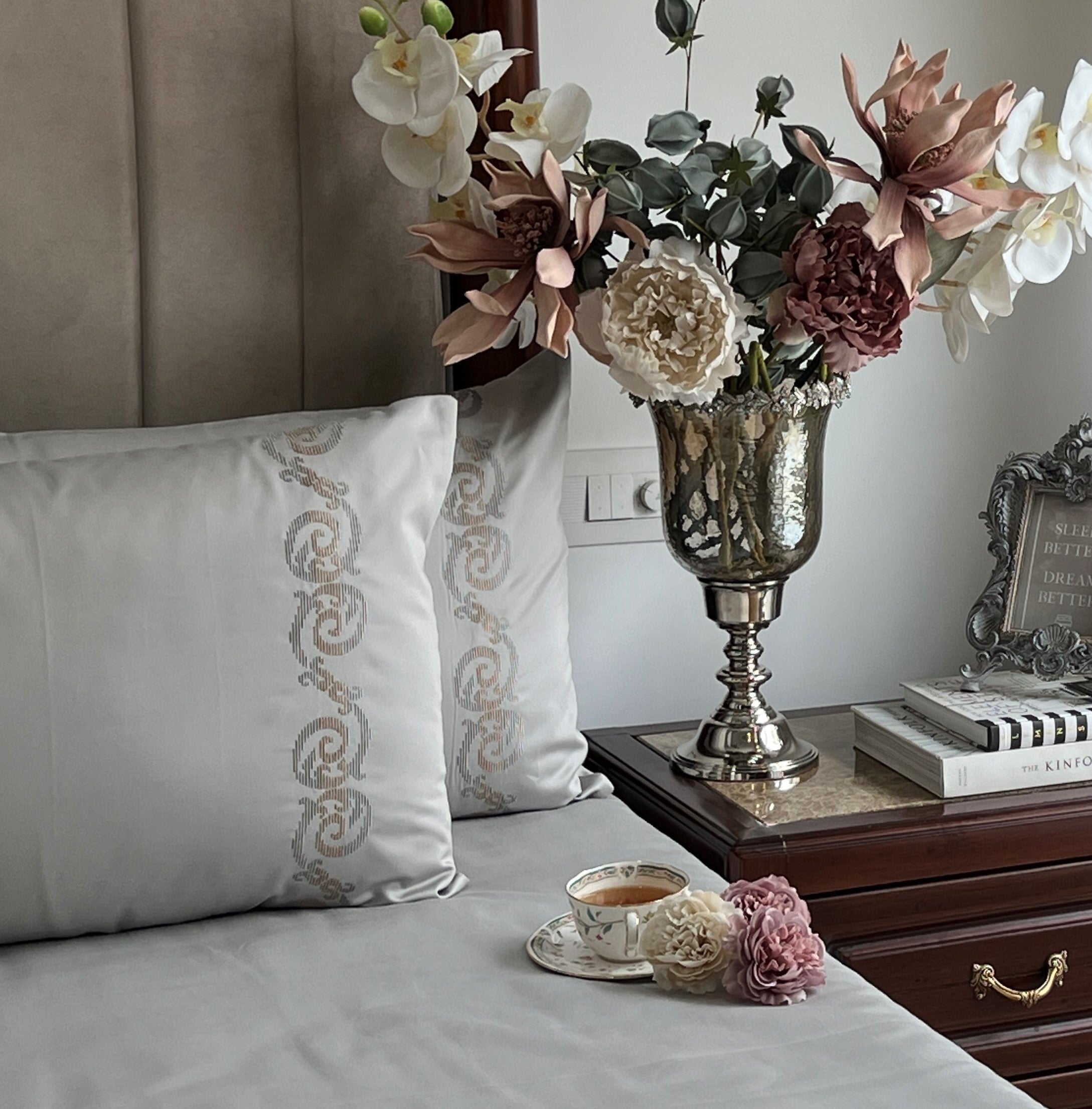 600TC Cotton Diana Platinum Beyond Bedsheet Set