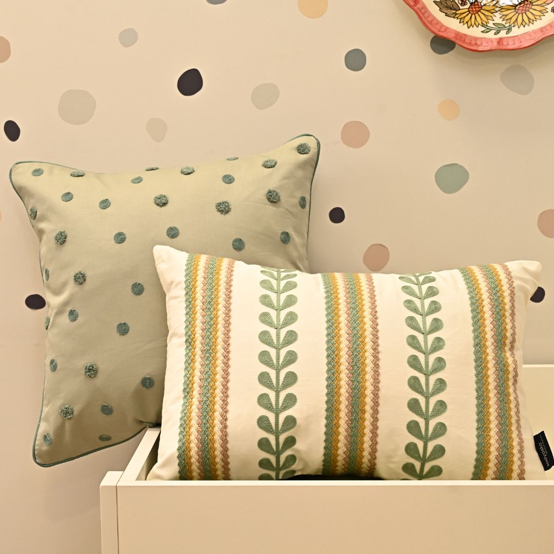 Dotty Dreams Sage Green and Turquoise Kids Bedding Set (9 PC Set)