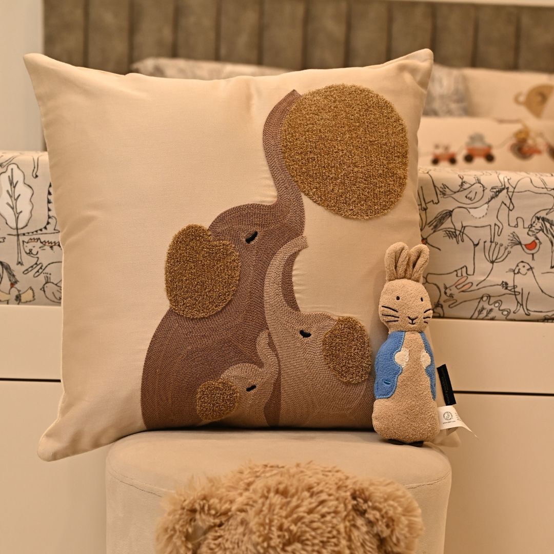 Wild Wonders Oats Beige and Ivory Kids Bedding Set (10 PC Set)