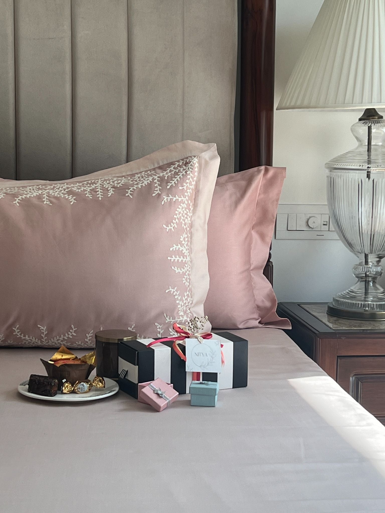 Faith Rose Buff Desire Cotton Bedsheet Set (5 PC Set)