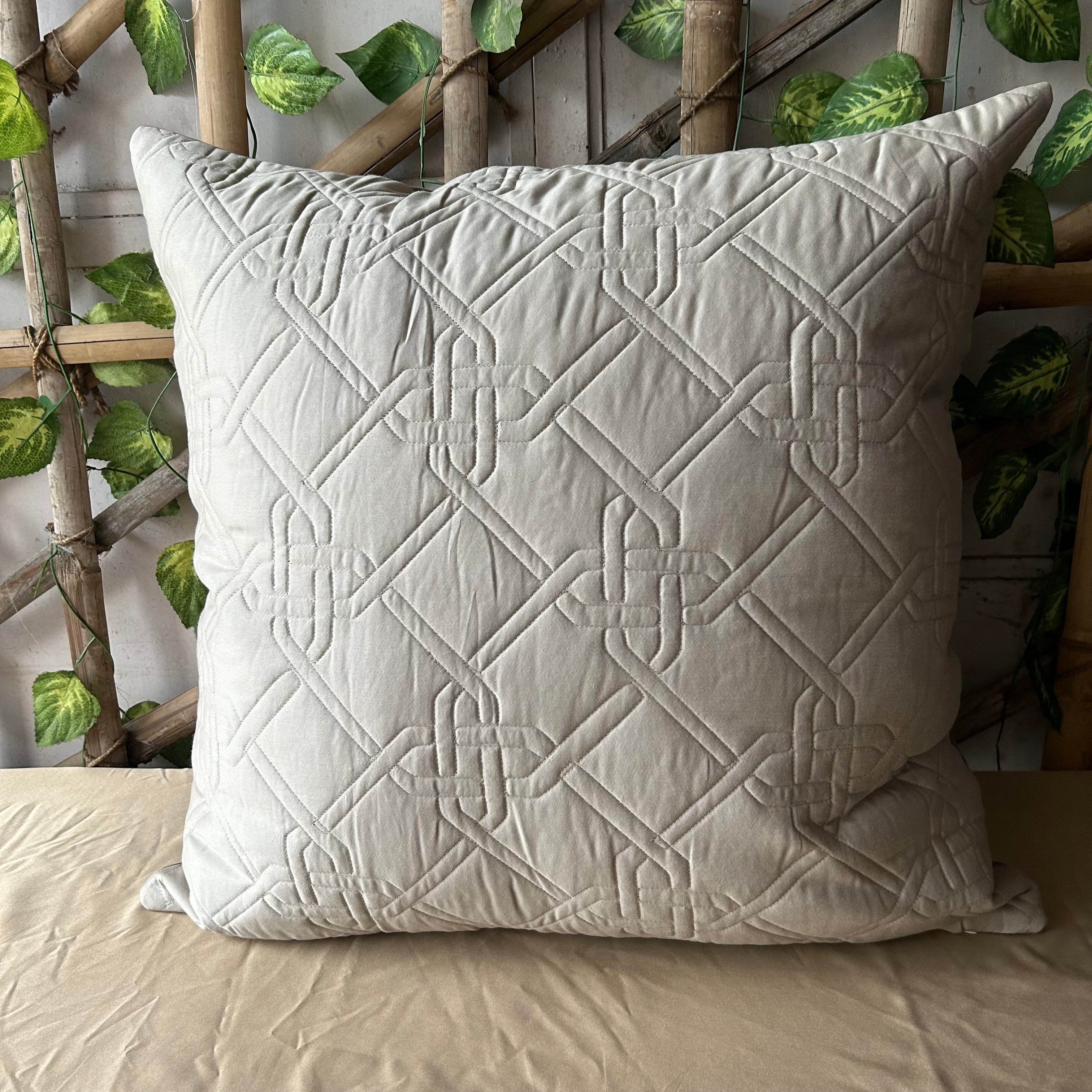 Gizmo Beige Quilted Cotton Rich Euro Sham