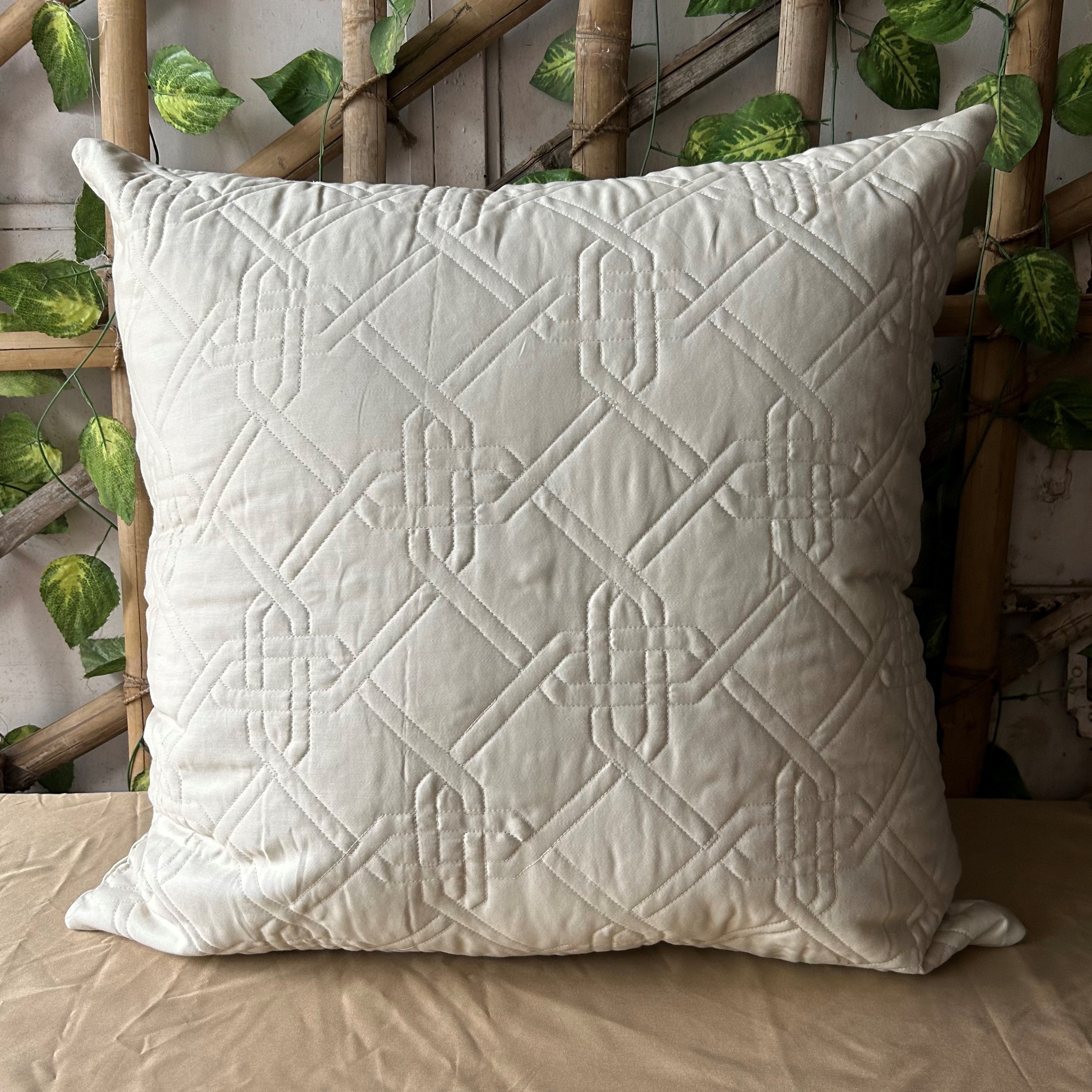Gizmo Ivory Quilted Reversible Cotton Rich Euro Sham