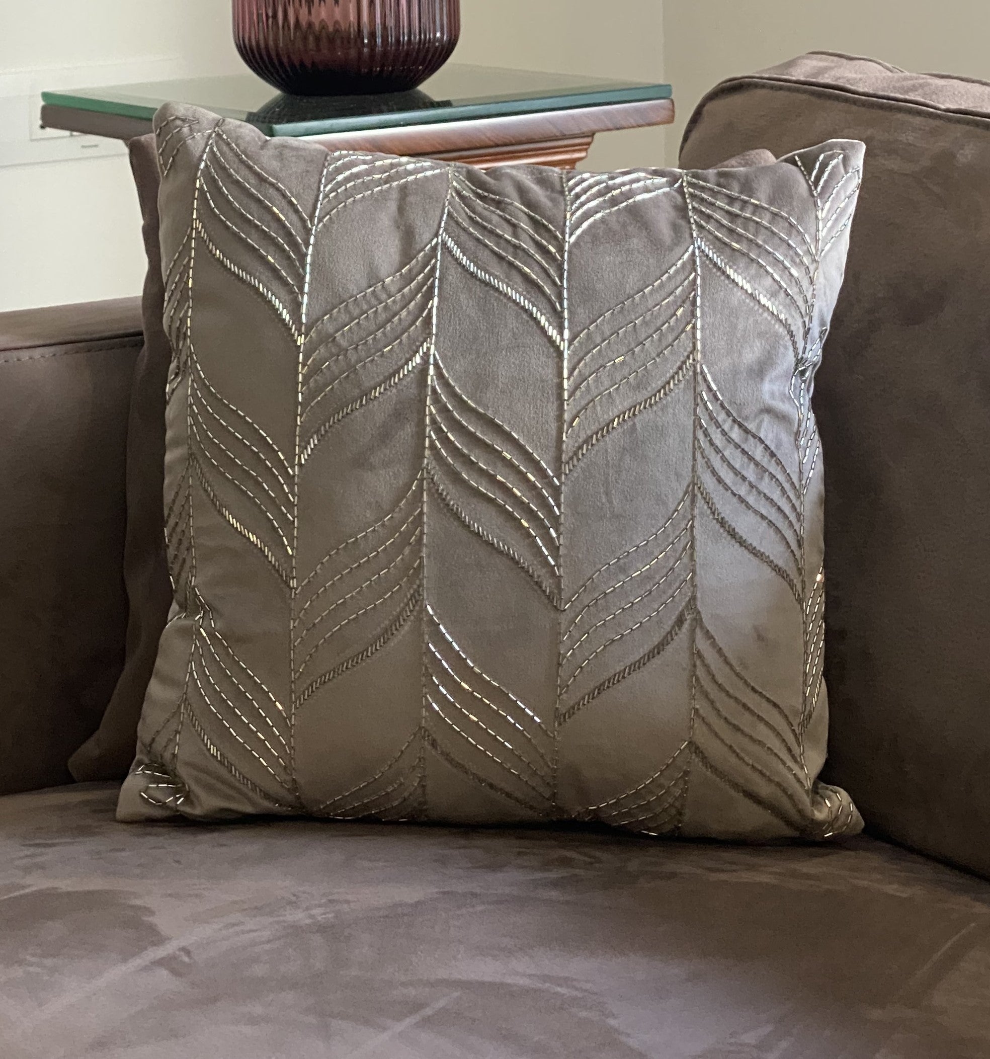 Maze Dark Grey Velvet Trousseau Set (10 PC Set)