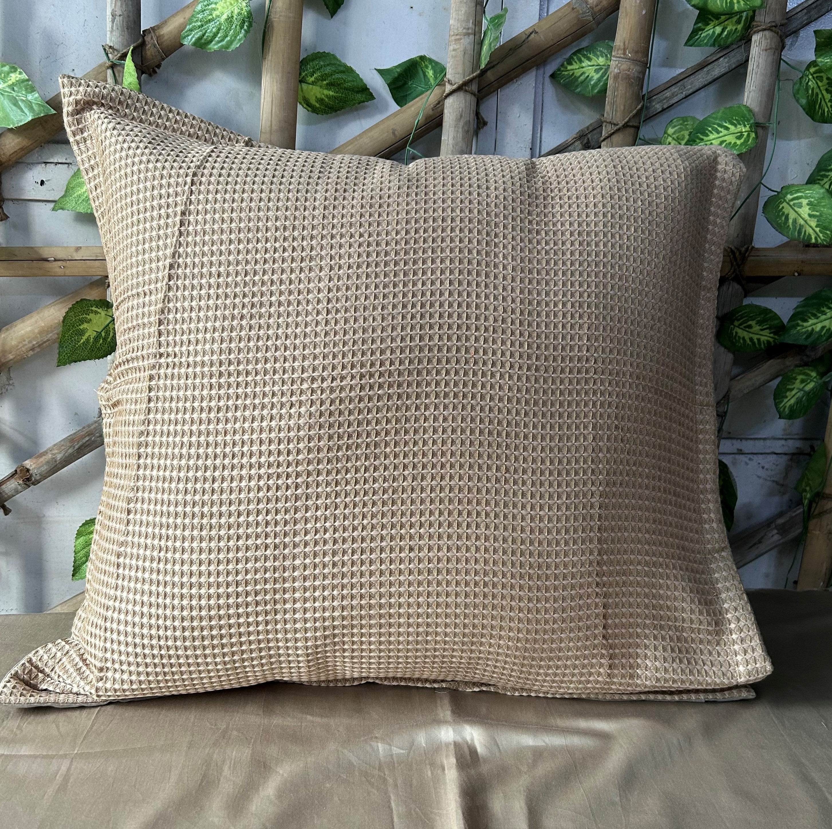 Honeycomb Oats Beige Woven Euro Sham