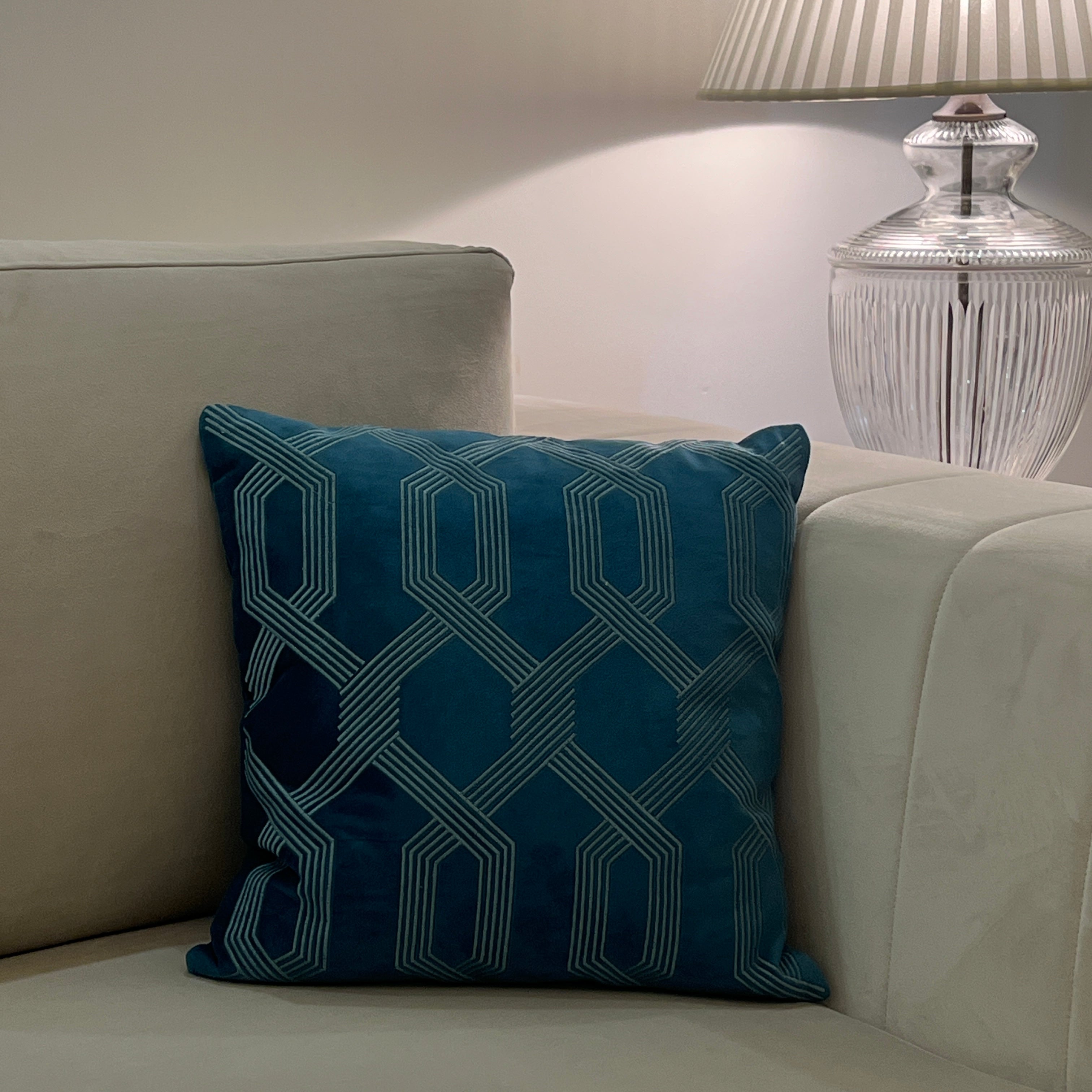 Decorative Arcade Emerald Velvet Cushion Cover 16x16