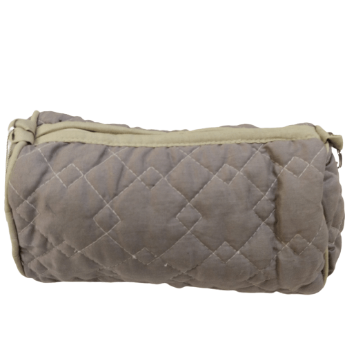 Khaki Cotton Medium Size Quilted Wedding Jewelry Pouch / Cosmetic / Make Up Case Multifunction Storage