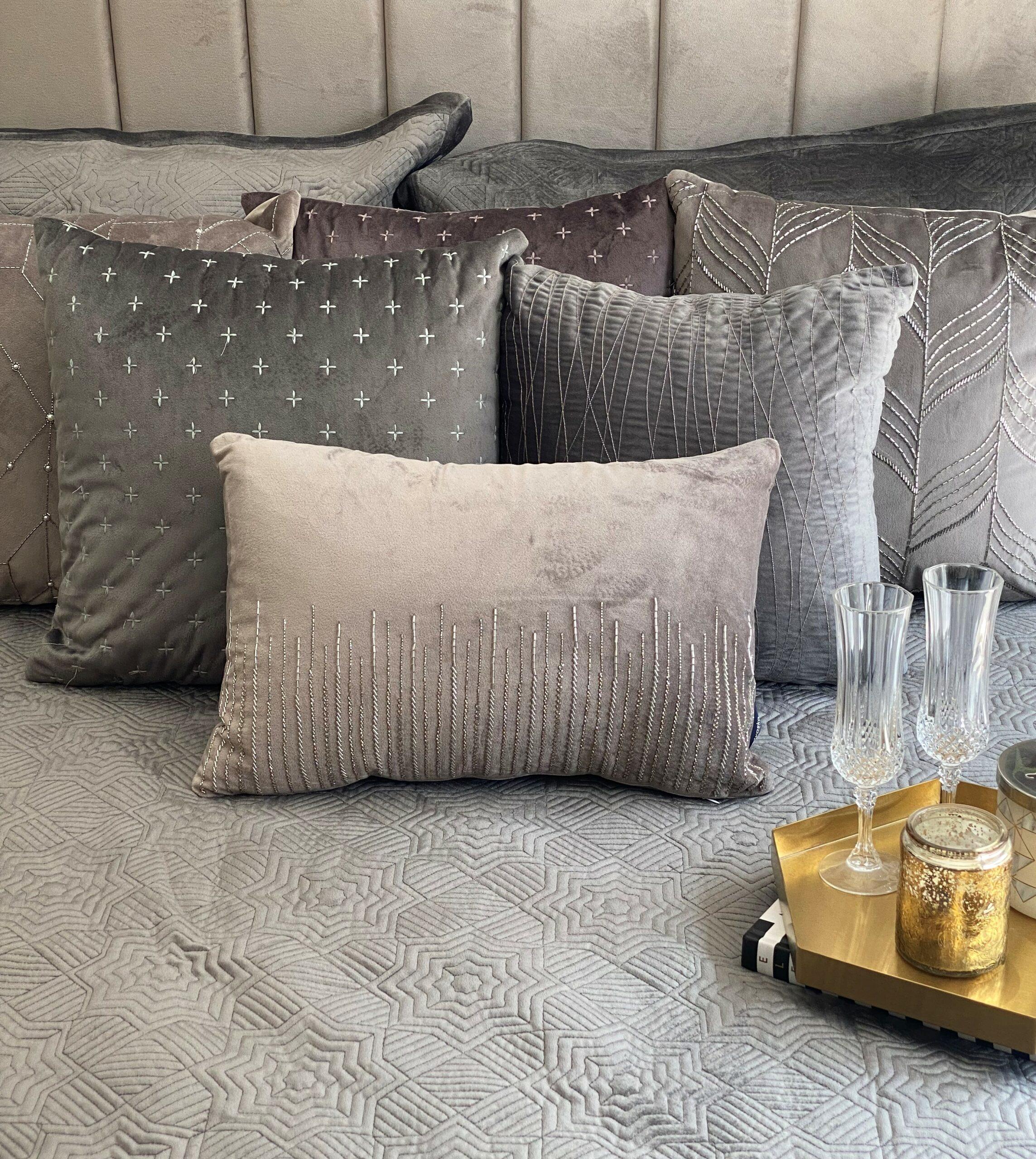 Staron Dark Grey Velvet Trousseau Set (13 PC Set)