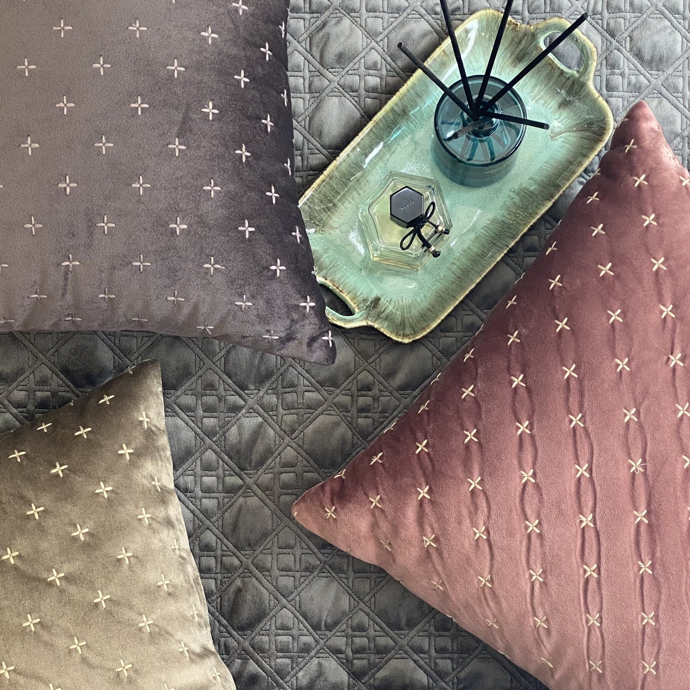 Decorative Sparkle Blush Velvet Cushion Cover 16x16