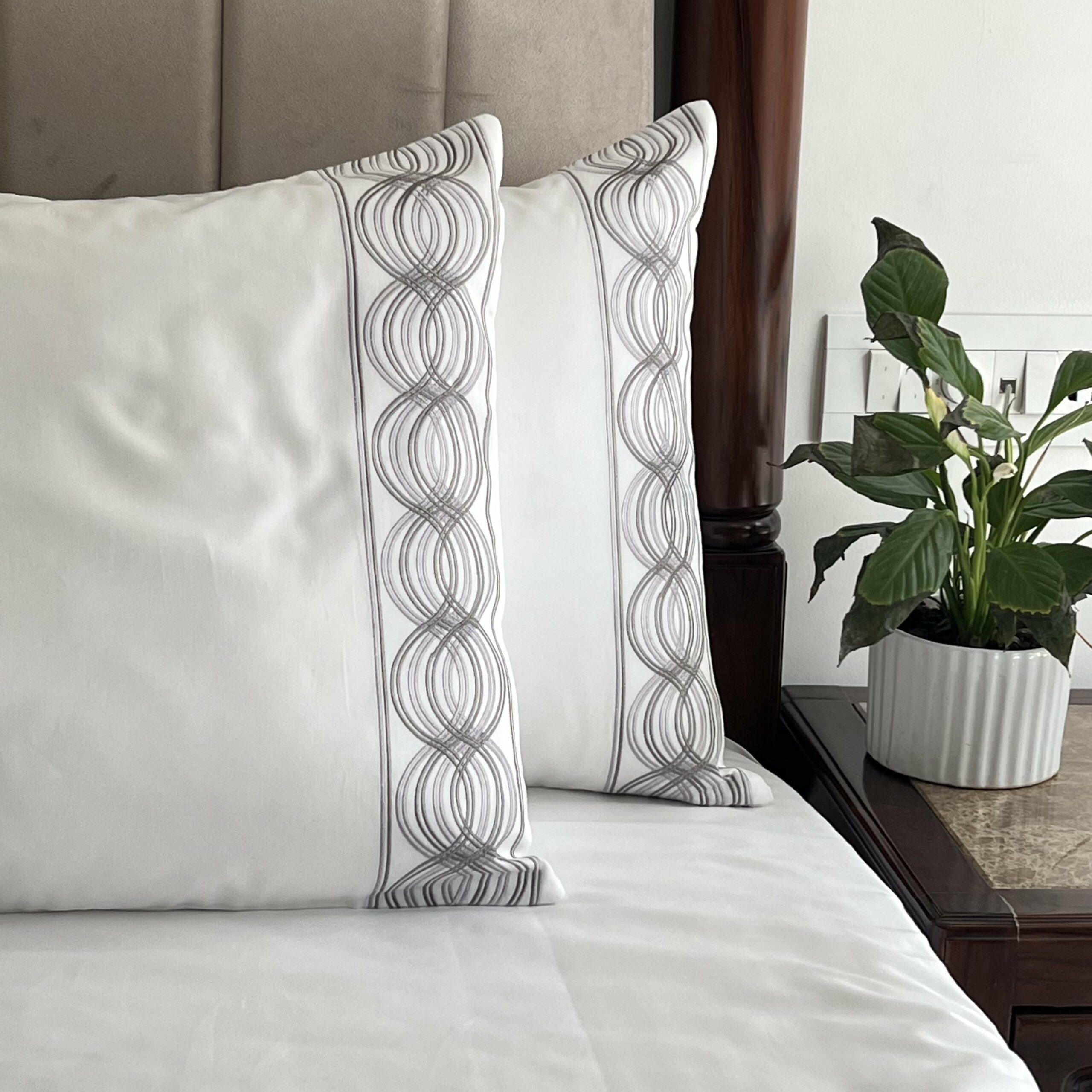 Surge White Pillow Covers (Set of 2)