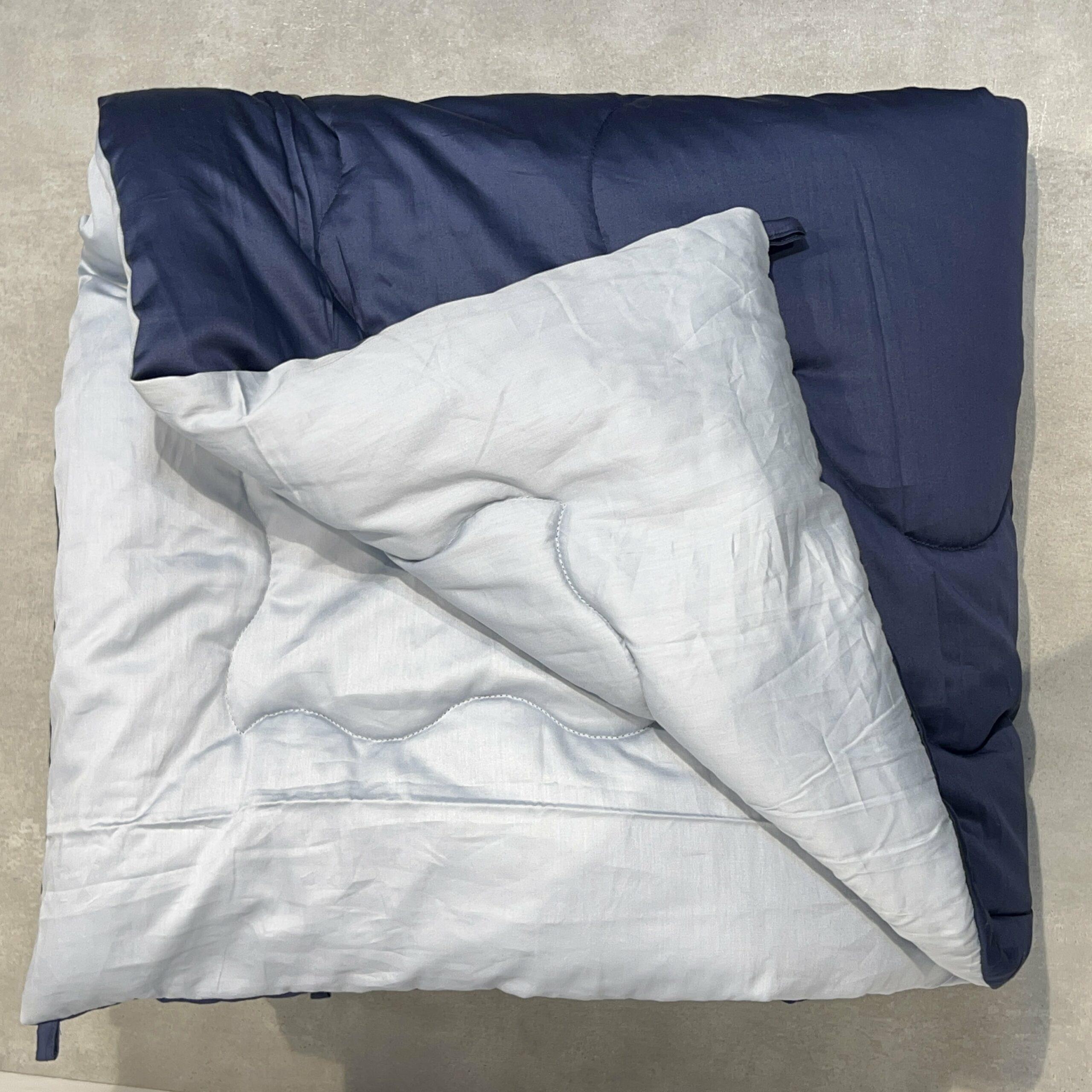 Smoke Blue and Navy 300TC Cotton Reversible Downfill Quilt