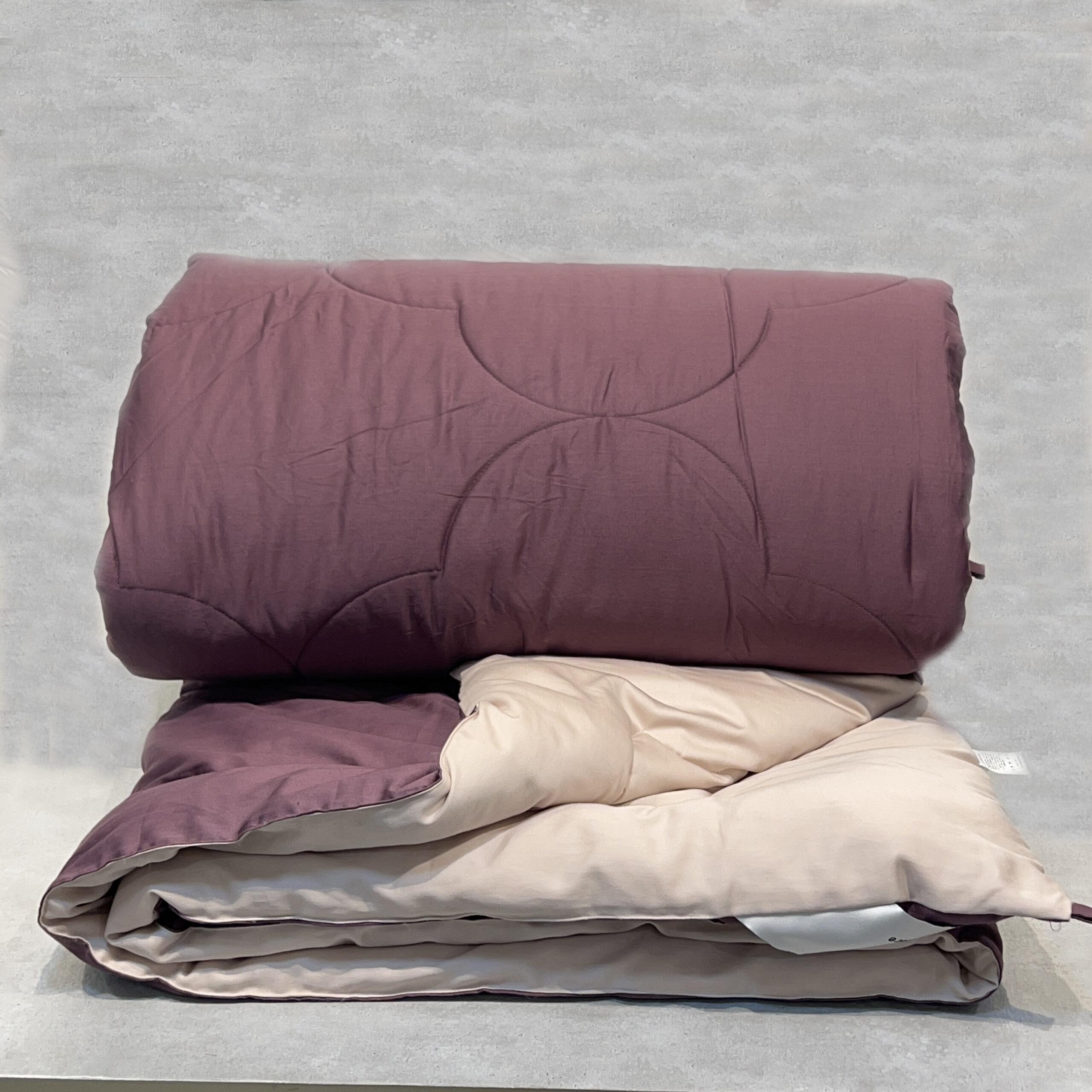 Buff and Mauve 300TC Cotton Reversible Downfill Quilt