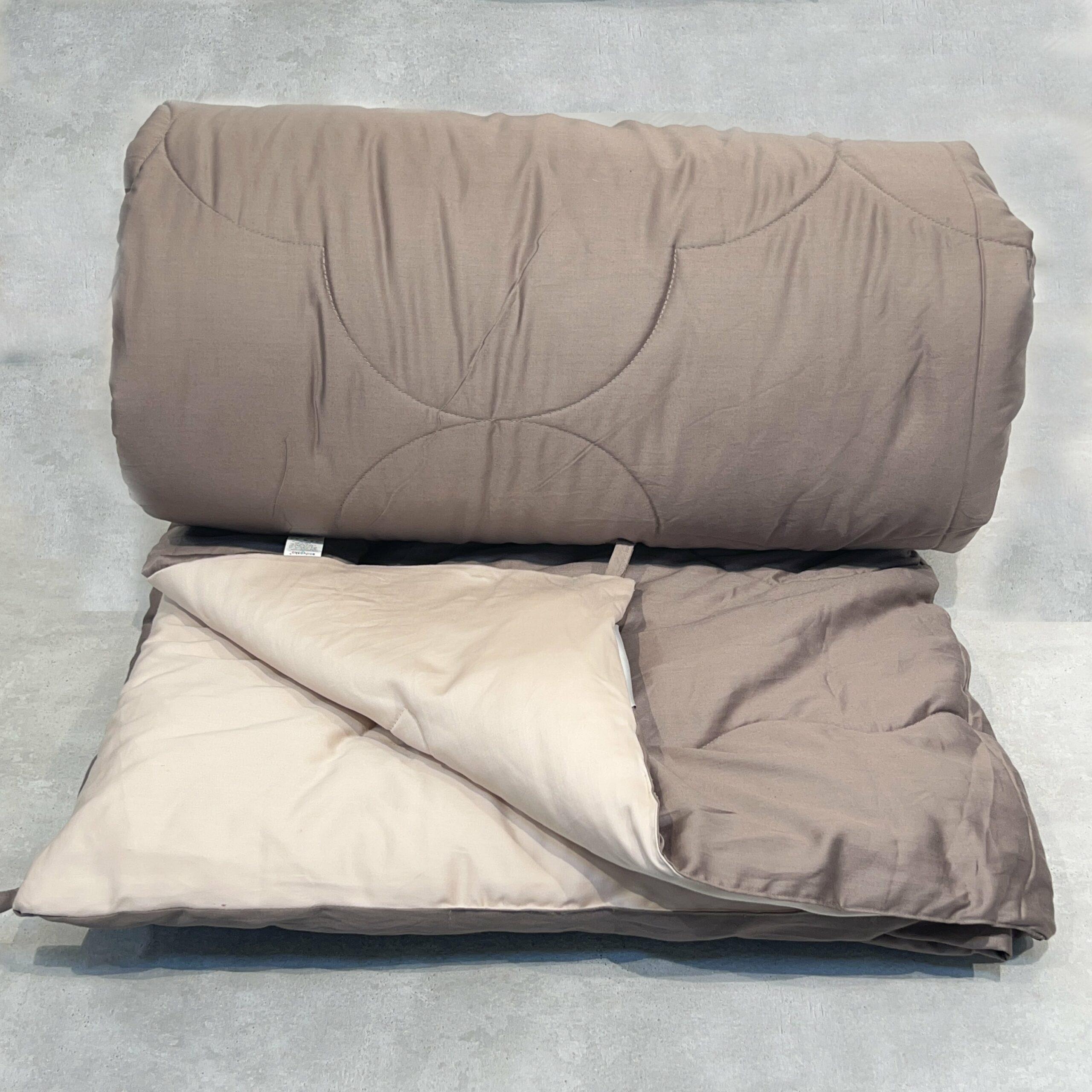 Buff and Taupe 300TC Cotton Reversible Downfill Quilt